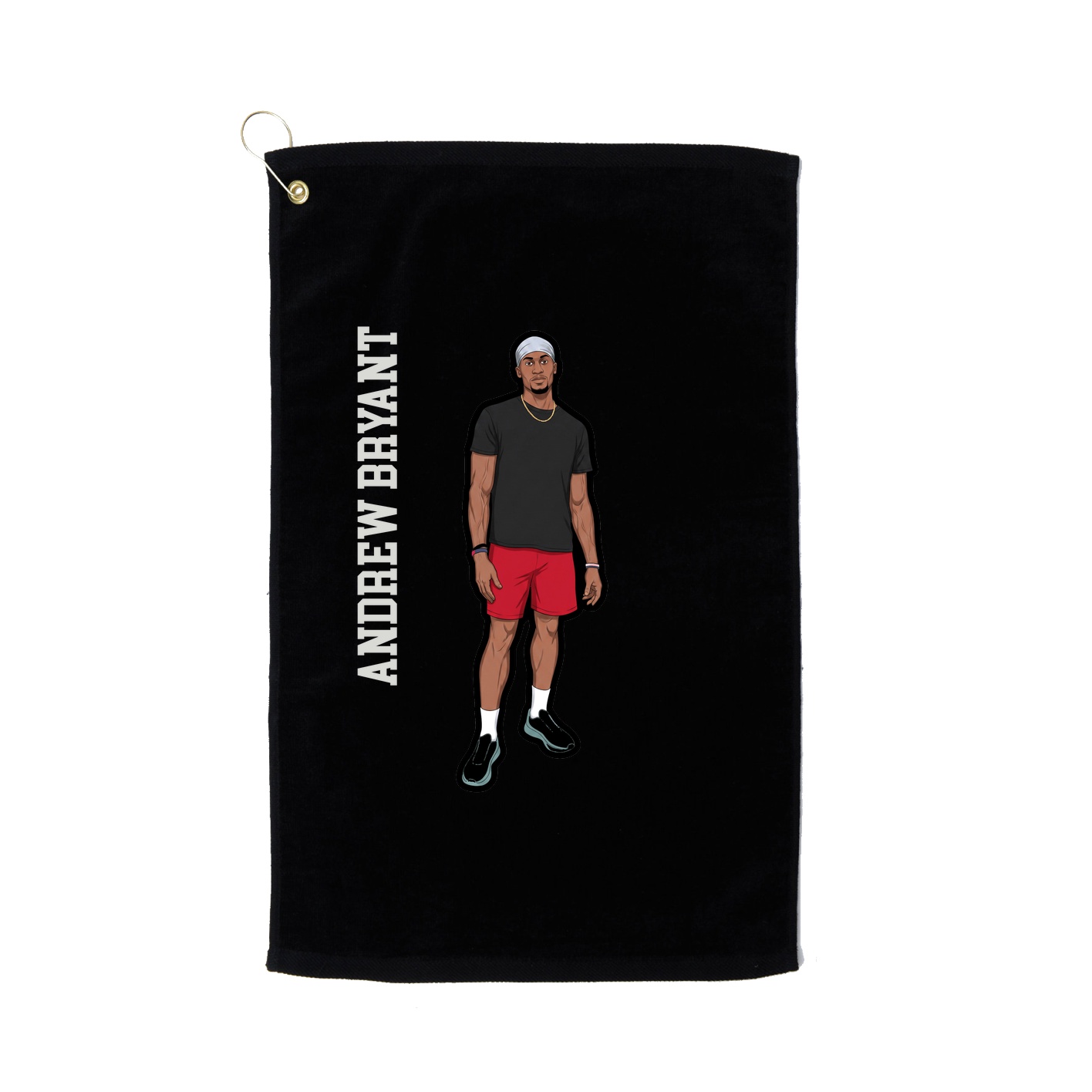 Golf Towel — Name Vertical in Black