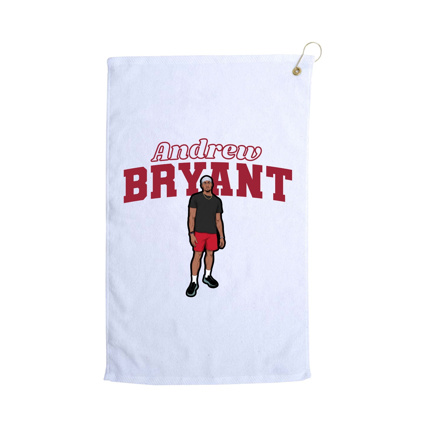 Golf Towel — Name Arch in White