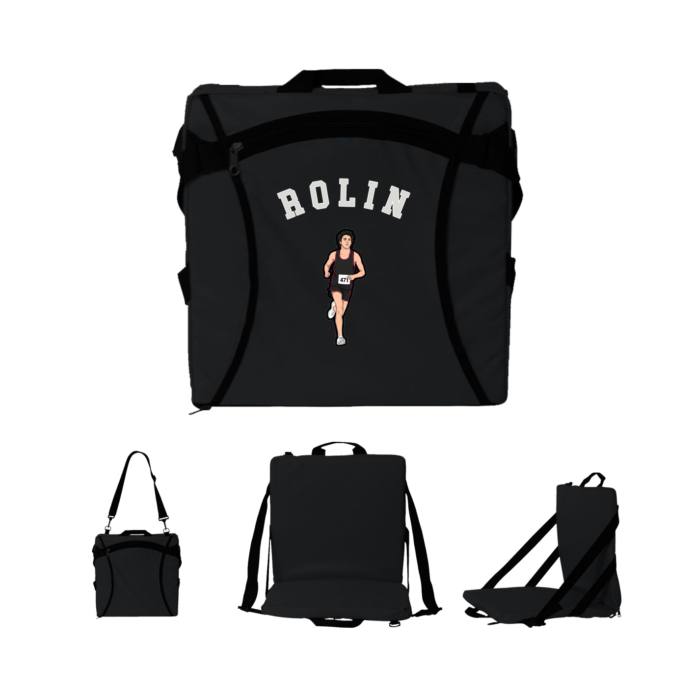 Folding Stadium Seat — Shirsey Arch in Black