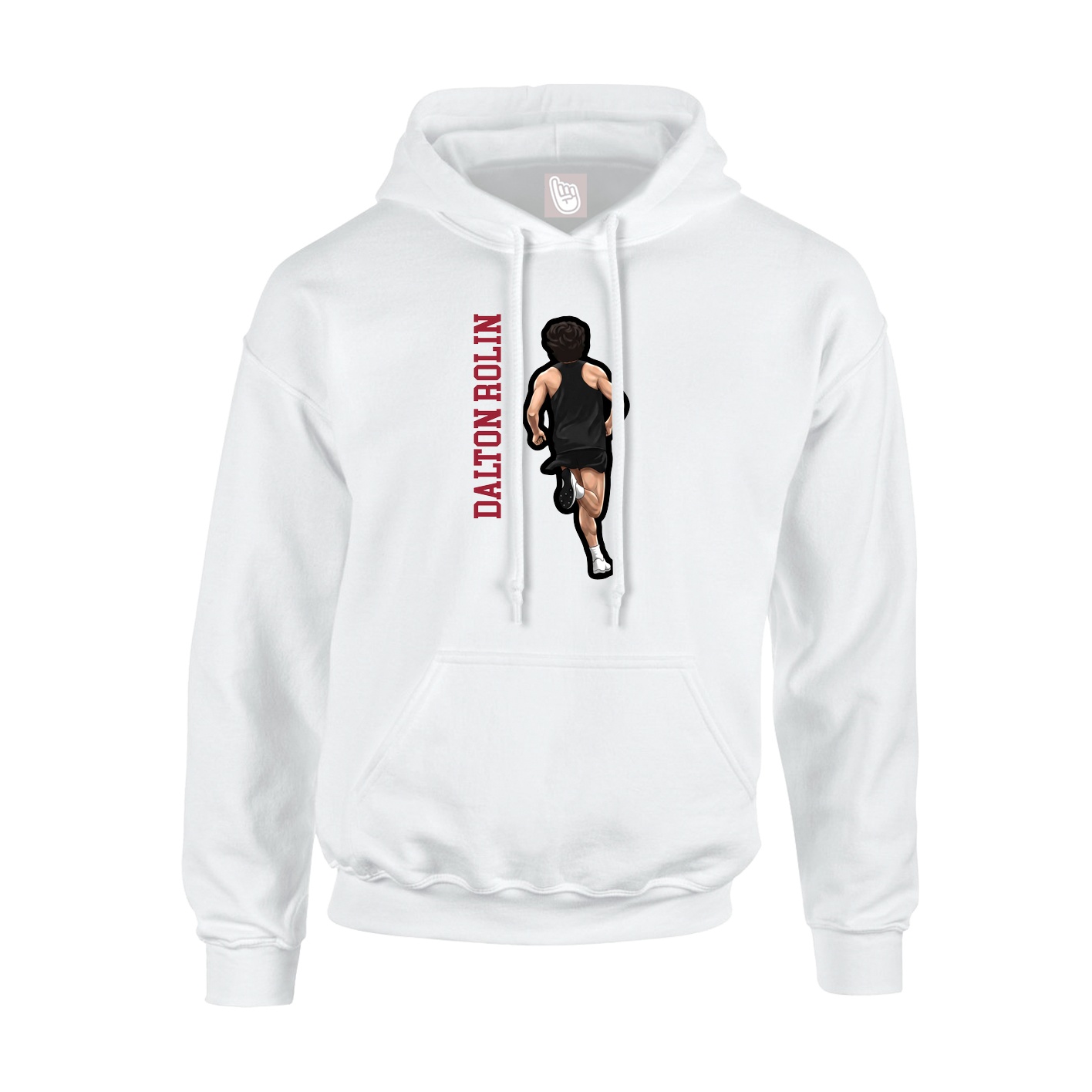 Hoodie — Name Vertical in White