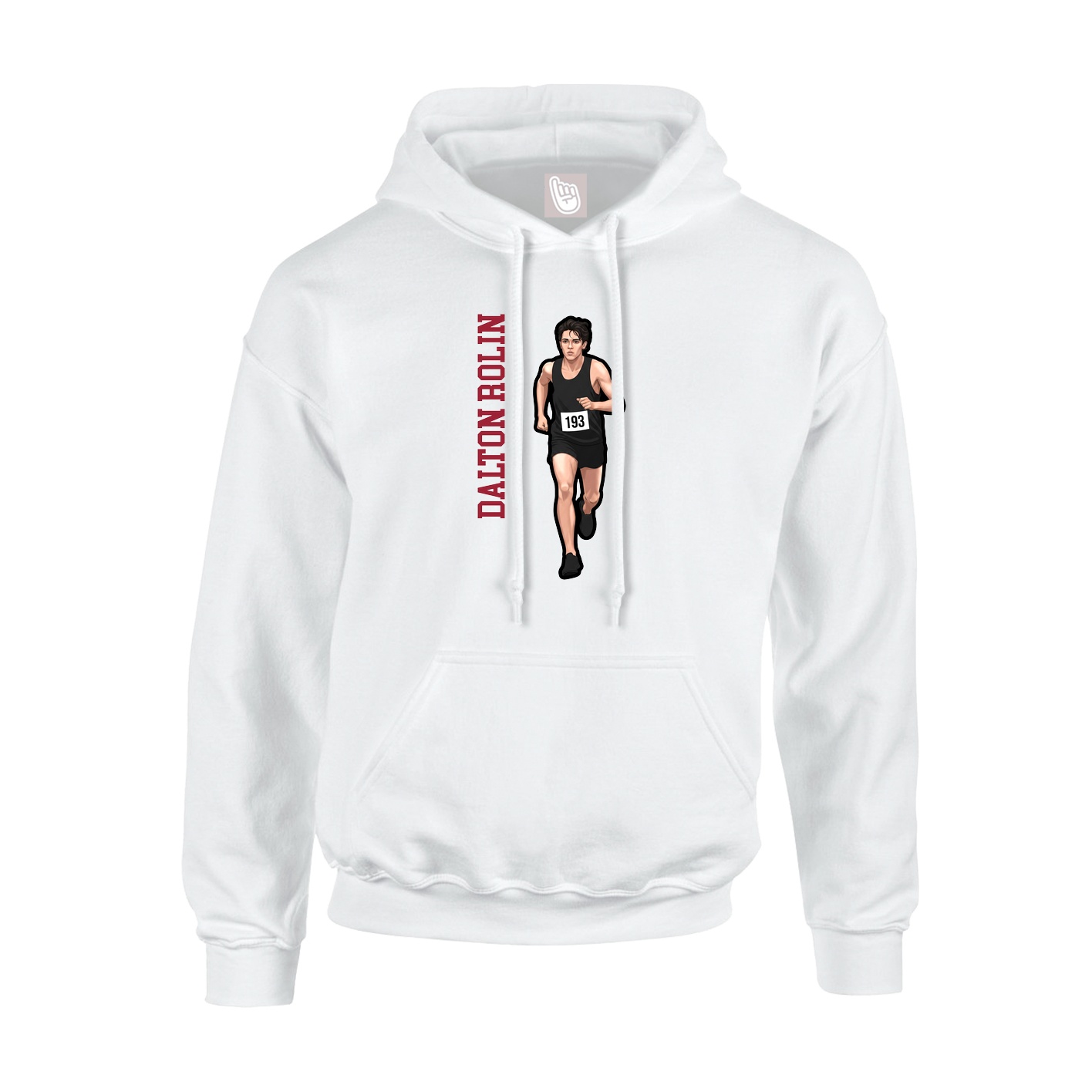 Youth Hoodie — Name Vertical in White