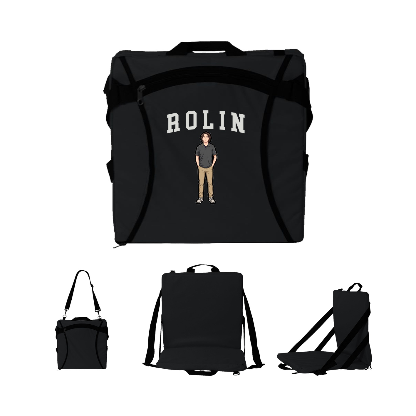 Folding Stadium Seat — Shirsey in Black