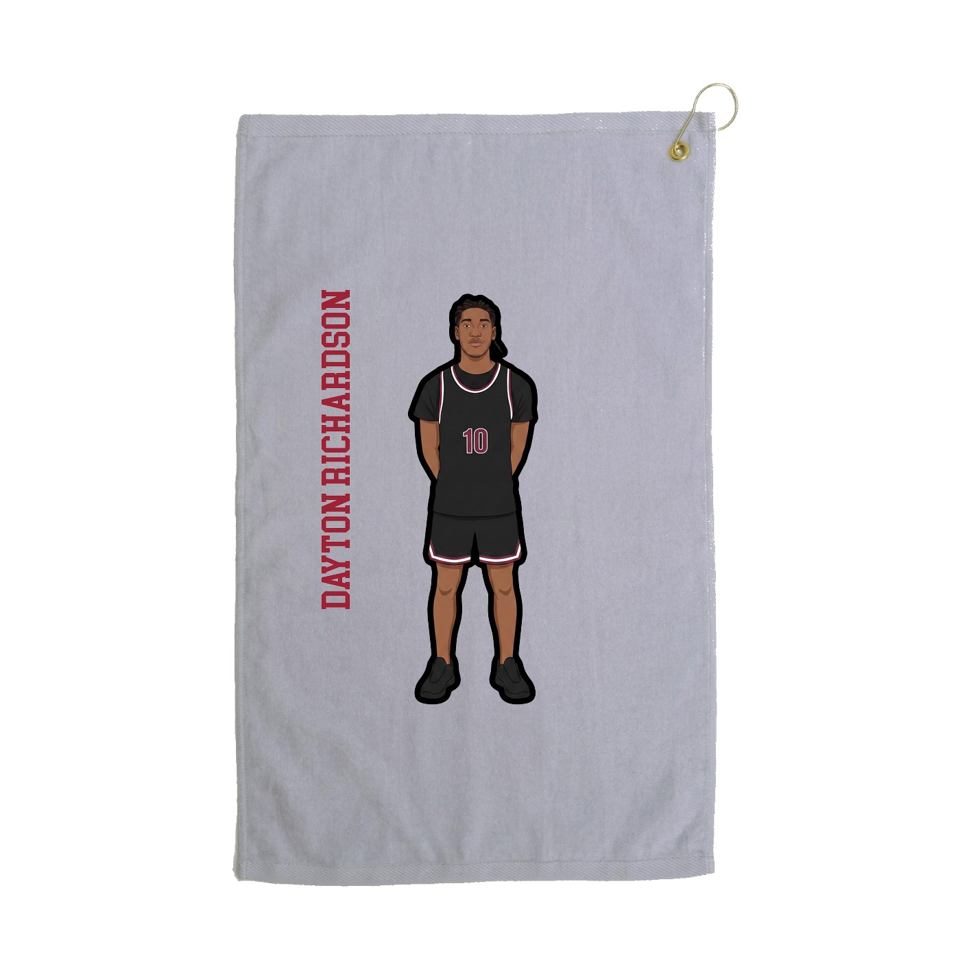 Golf Towel — Name Vertical in Grey