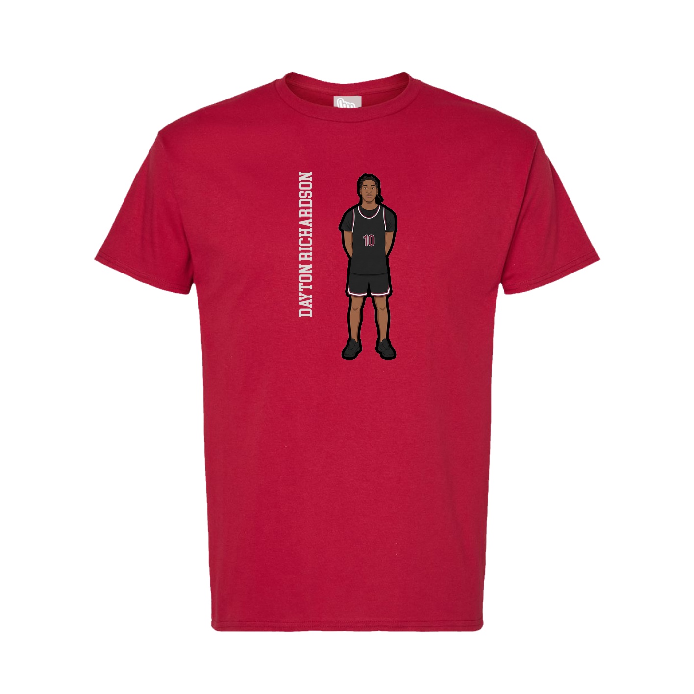 Tee — Name Vertical in Crimson