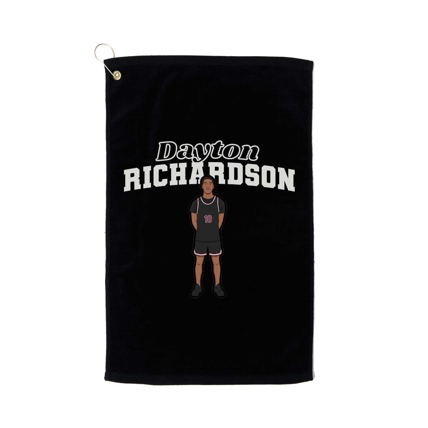 Golf Towel — Name Arch in Black