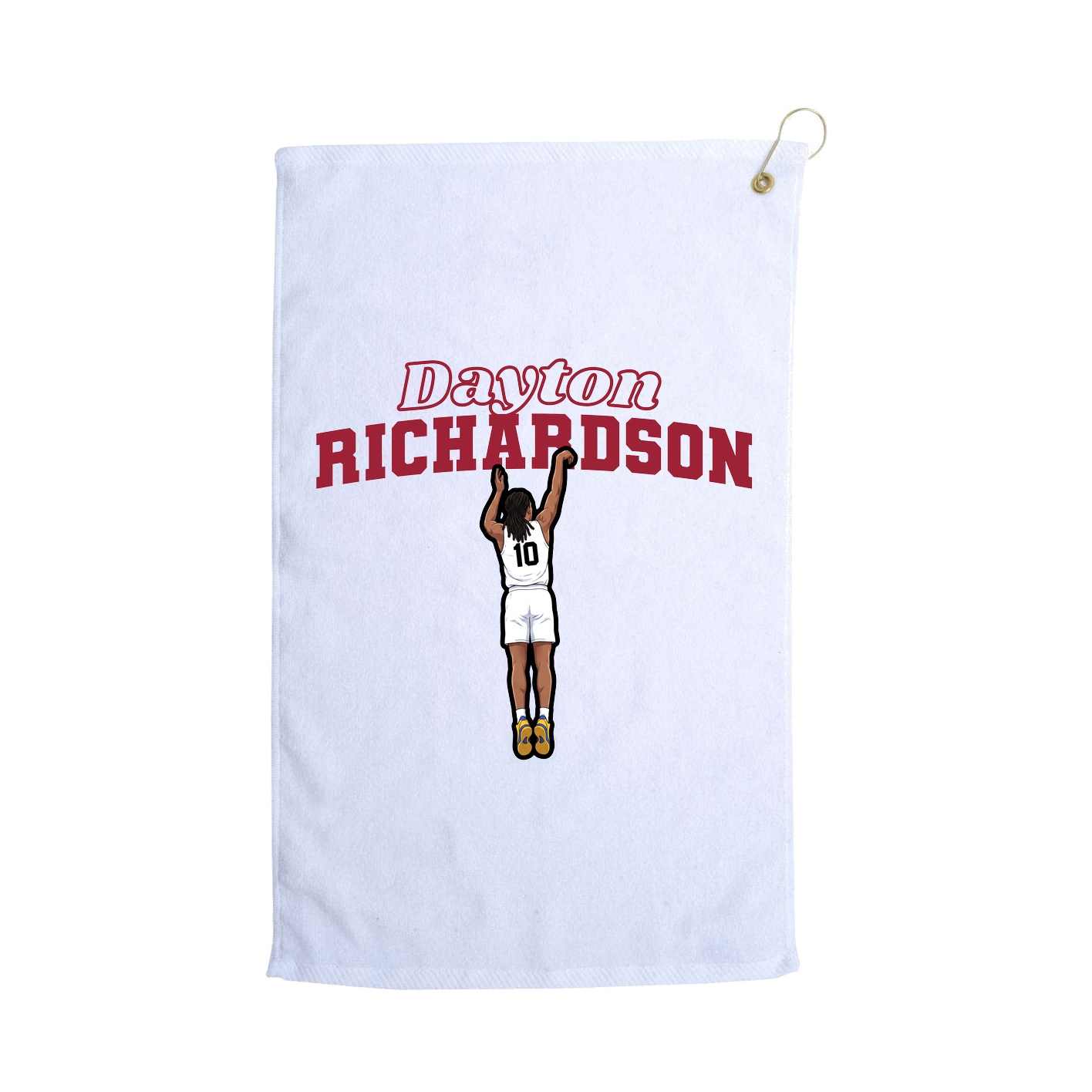 Golf Towel — Name Arch in White