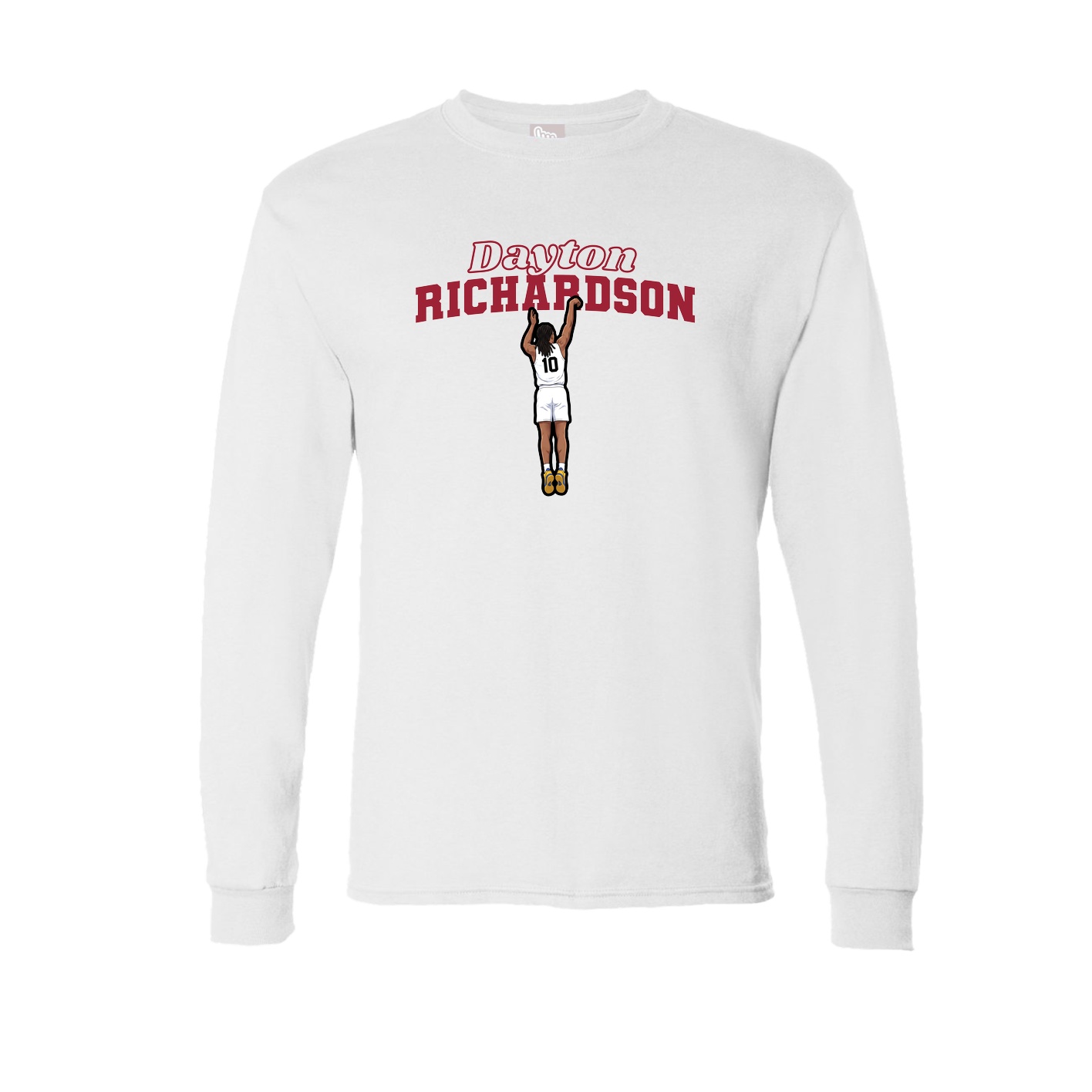 Long Sleeve Tee — Name Arch in White