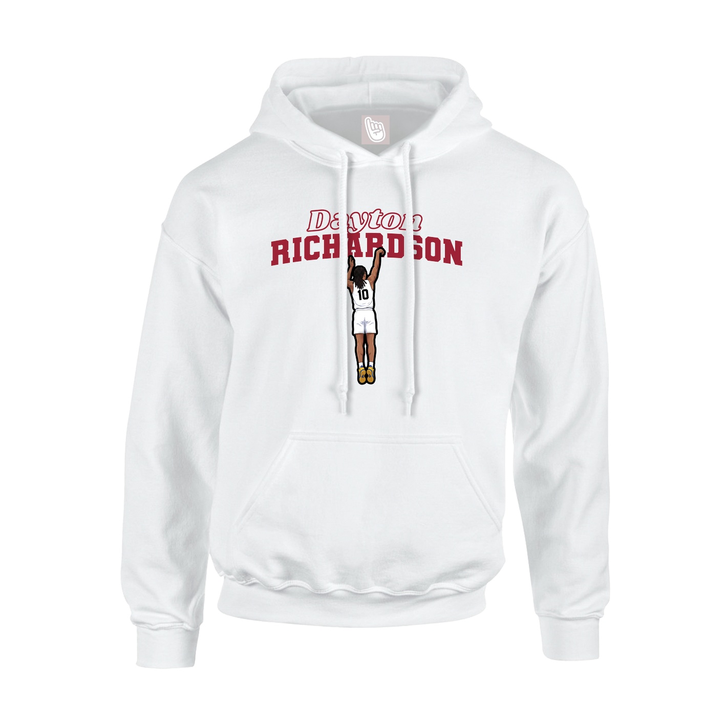 Youth Hoodie — Name Arch in White