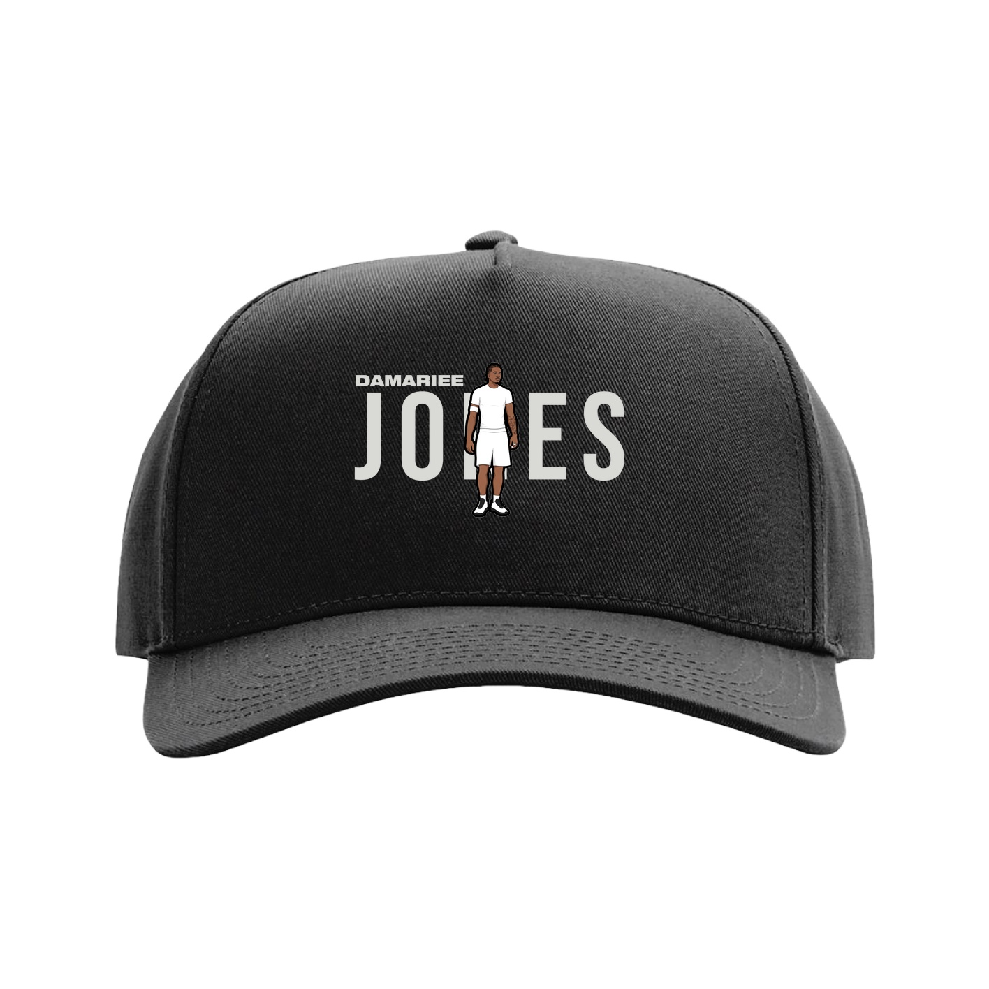 Full Fabric Five-Panel Champ Cap — Player Name in Black
