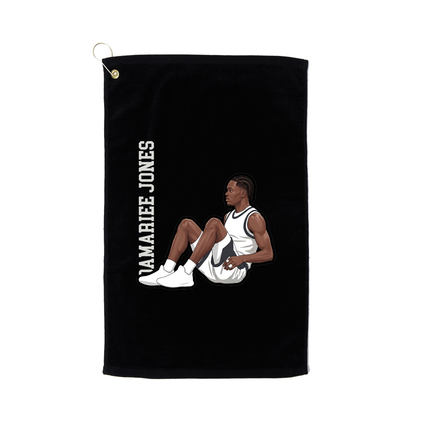 Golf Towel — Name Vertical in Black