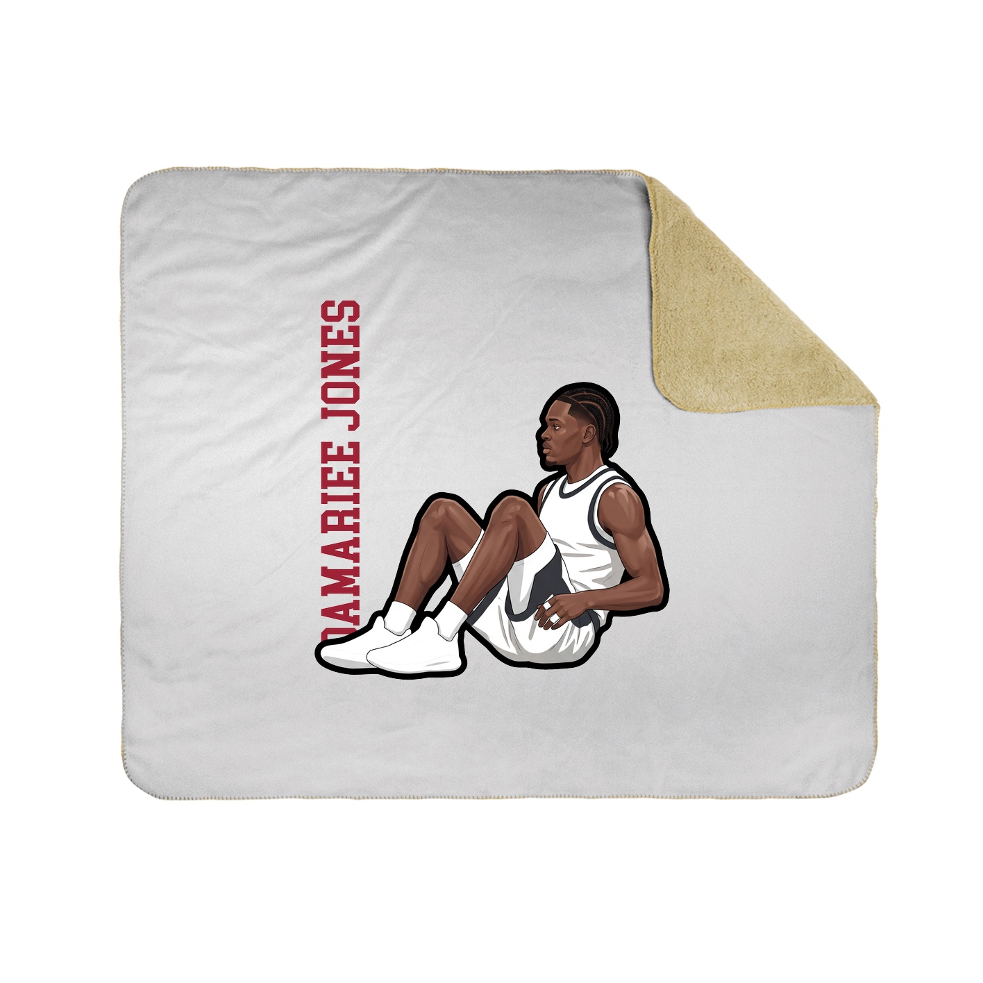 Throw Blanket — Name Vertical in White