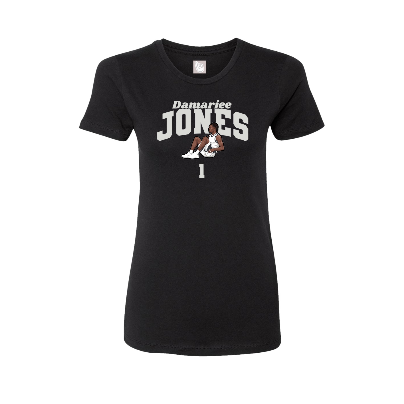 Fitted Women's Tee — Signature Arch in Black