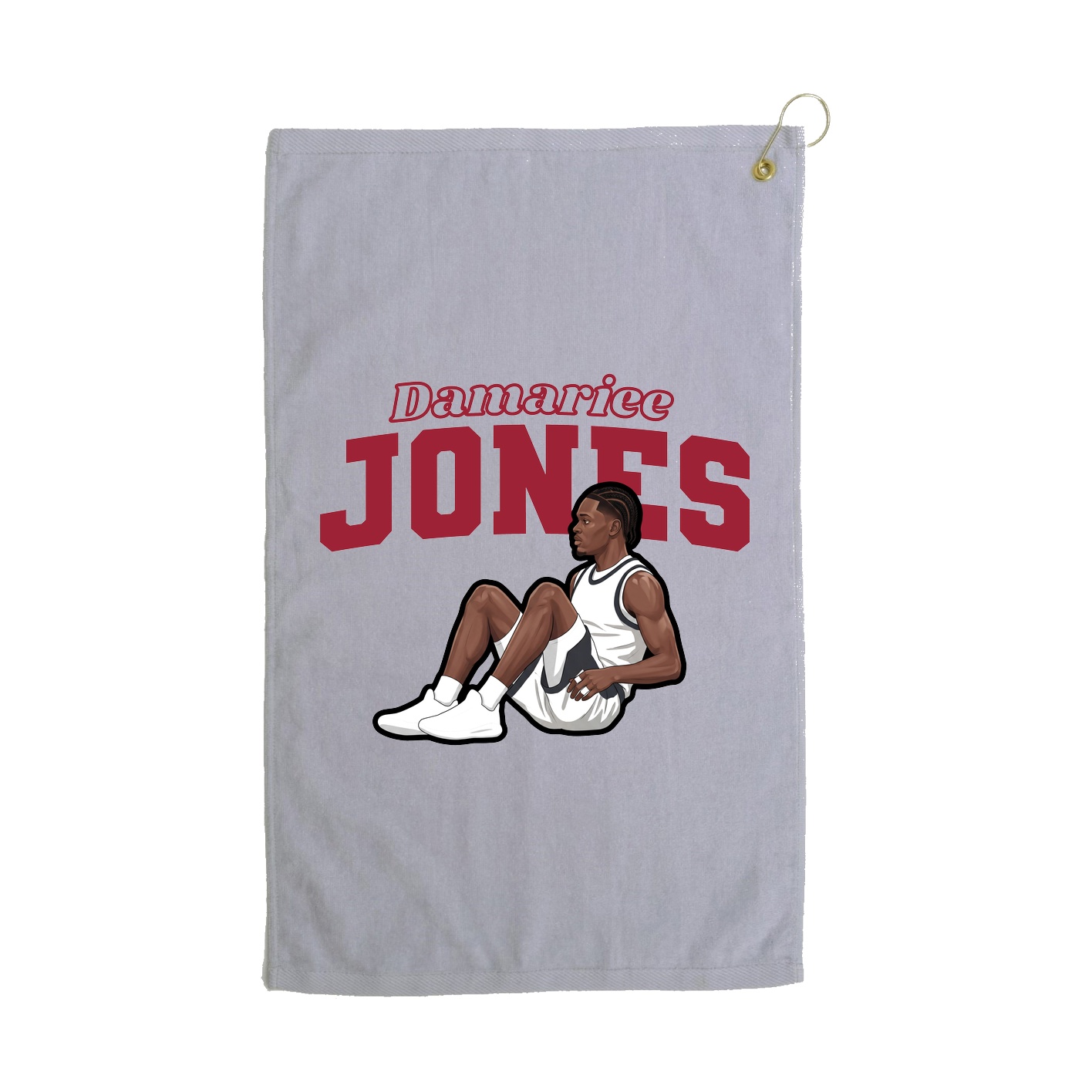 Golf Towel — Name Arch in Grey