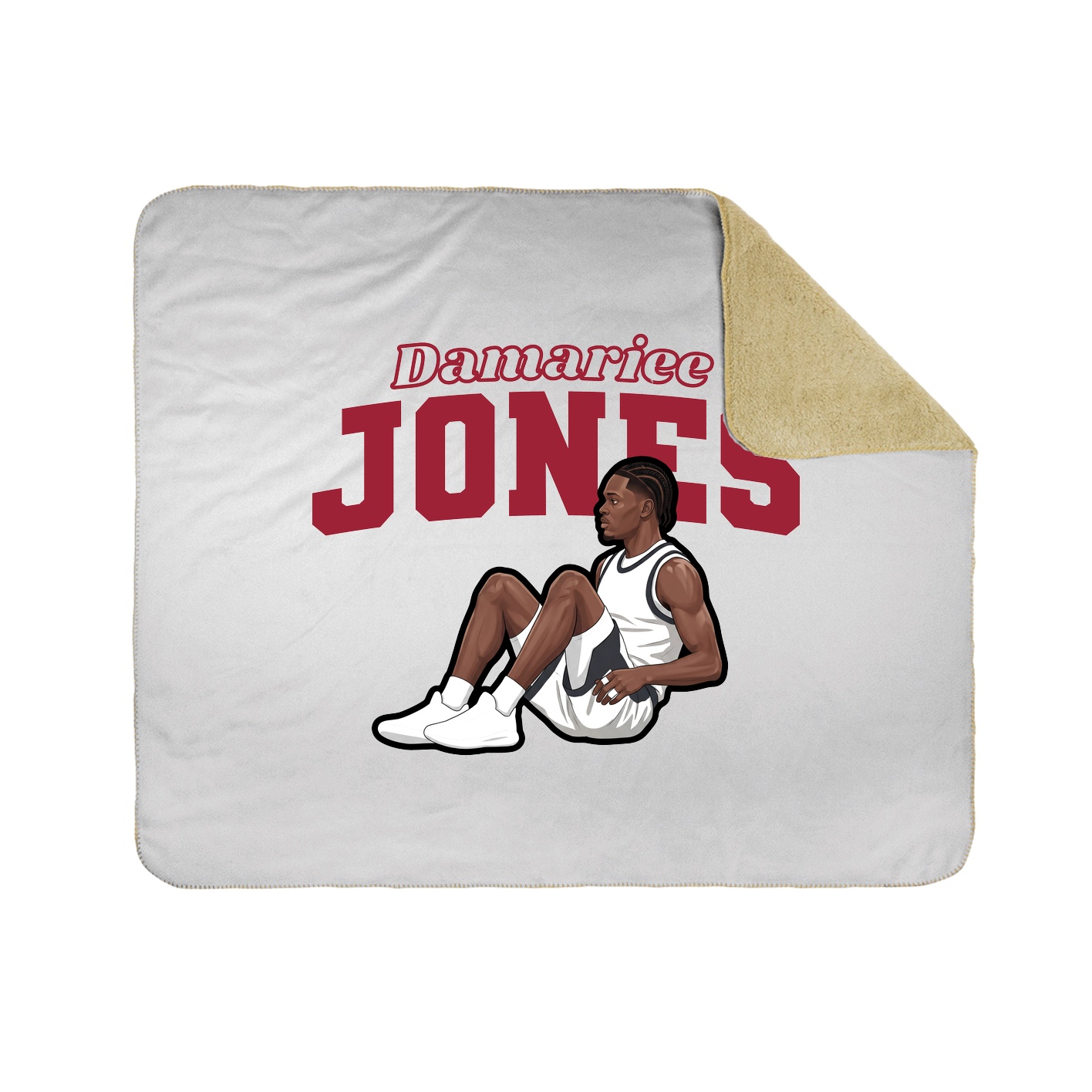 Throw Blanket — Name Arch in White