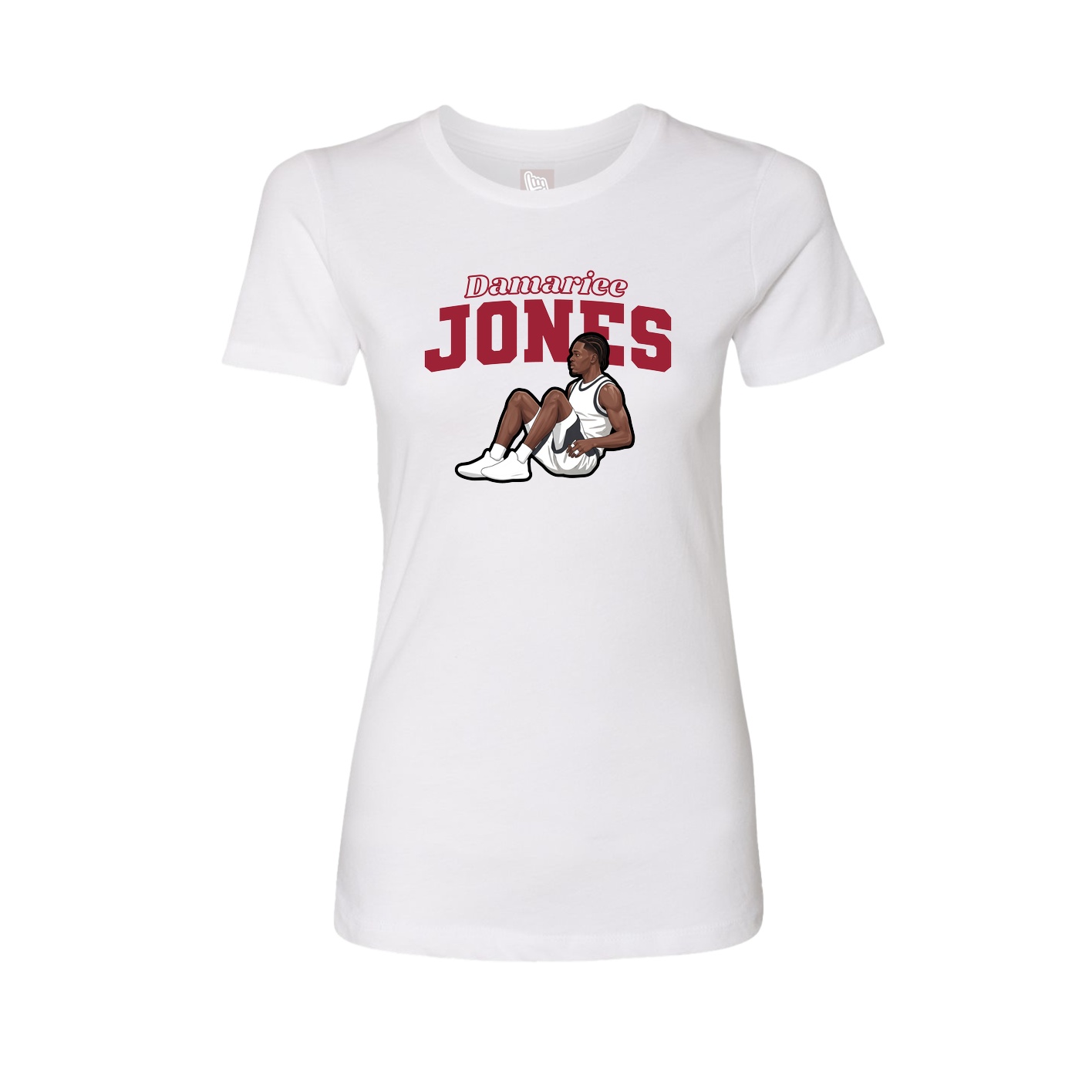 Fitted Women's Tee — Name Arch in White