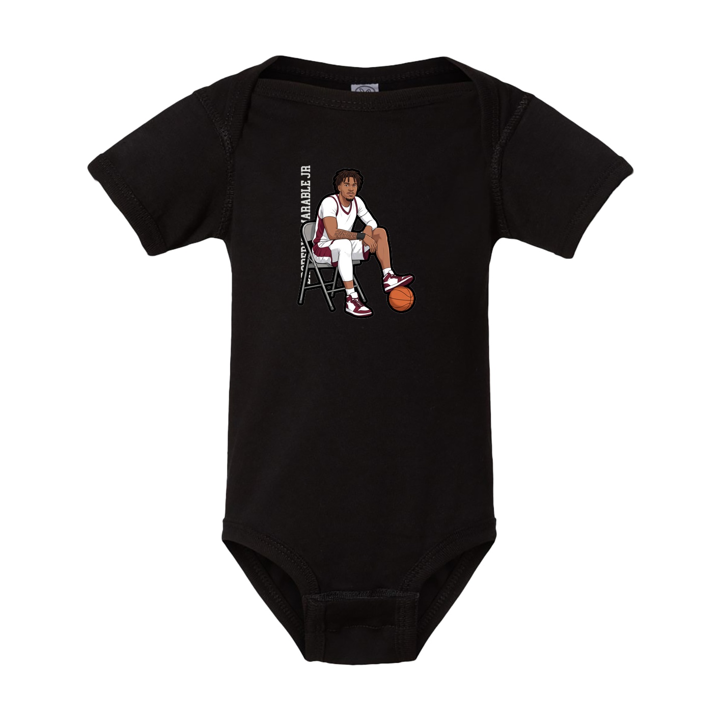 Baby Onesie — Name Vertical in Black