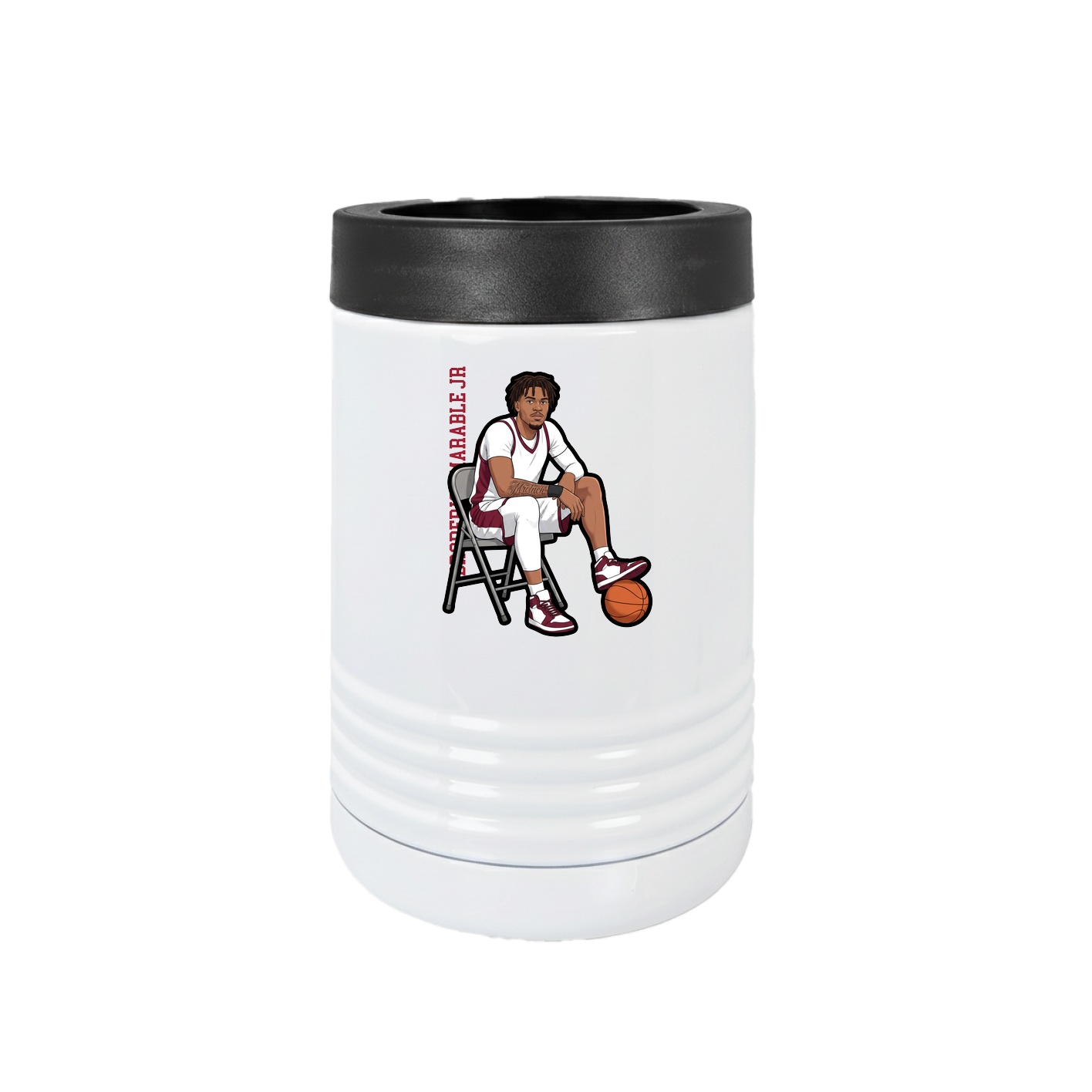 Beverage Holder — Name Vertical in White