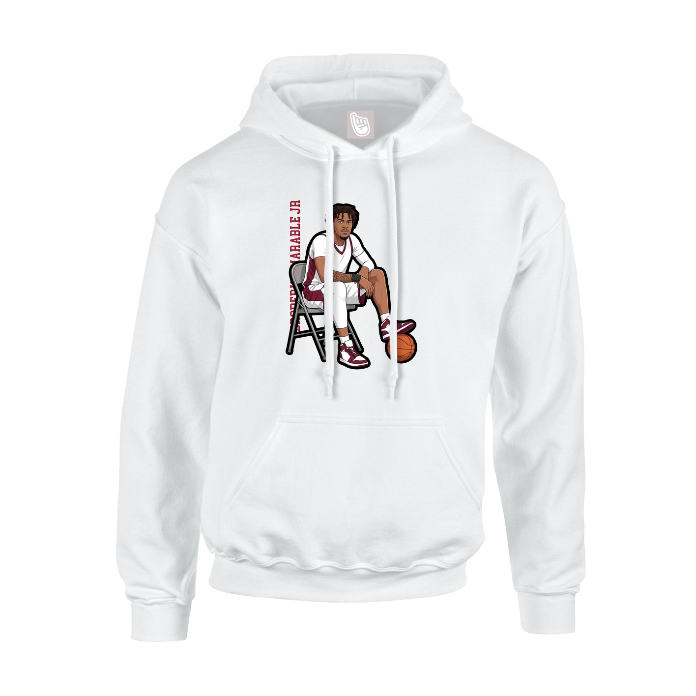 Hoodie — Name Vertical in White