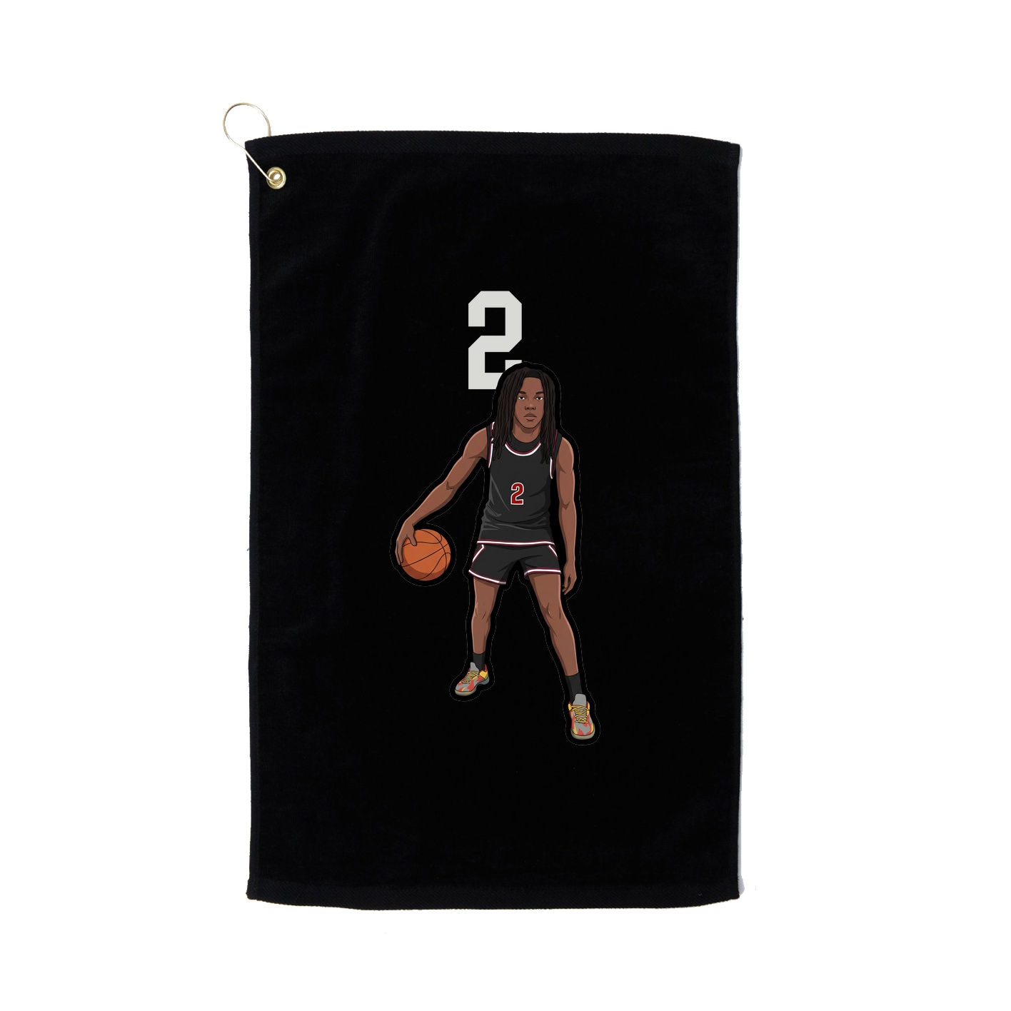 Golf Towel — Number Top in Black