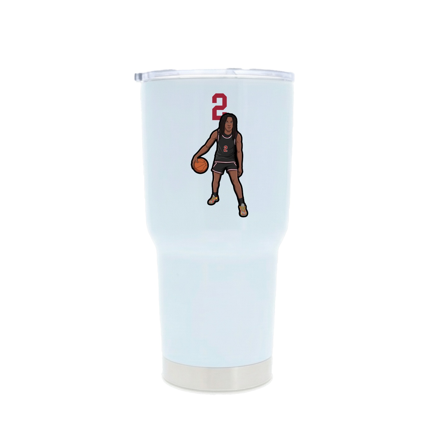 30oz Stainless Steel Tumbler — Number Top in White