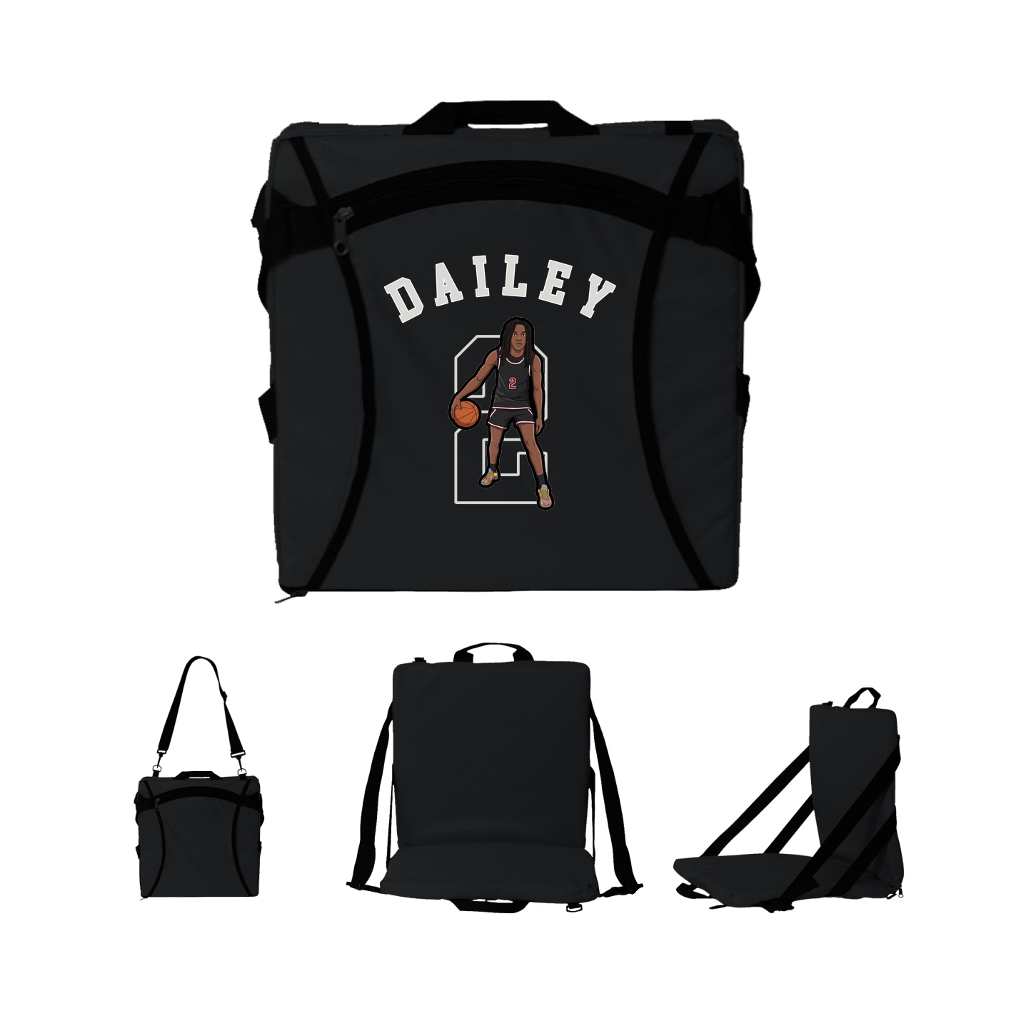 Folding Stadium Seat — Shirsey Arch in Black