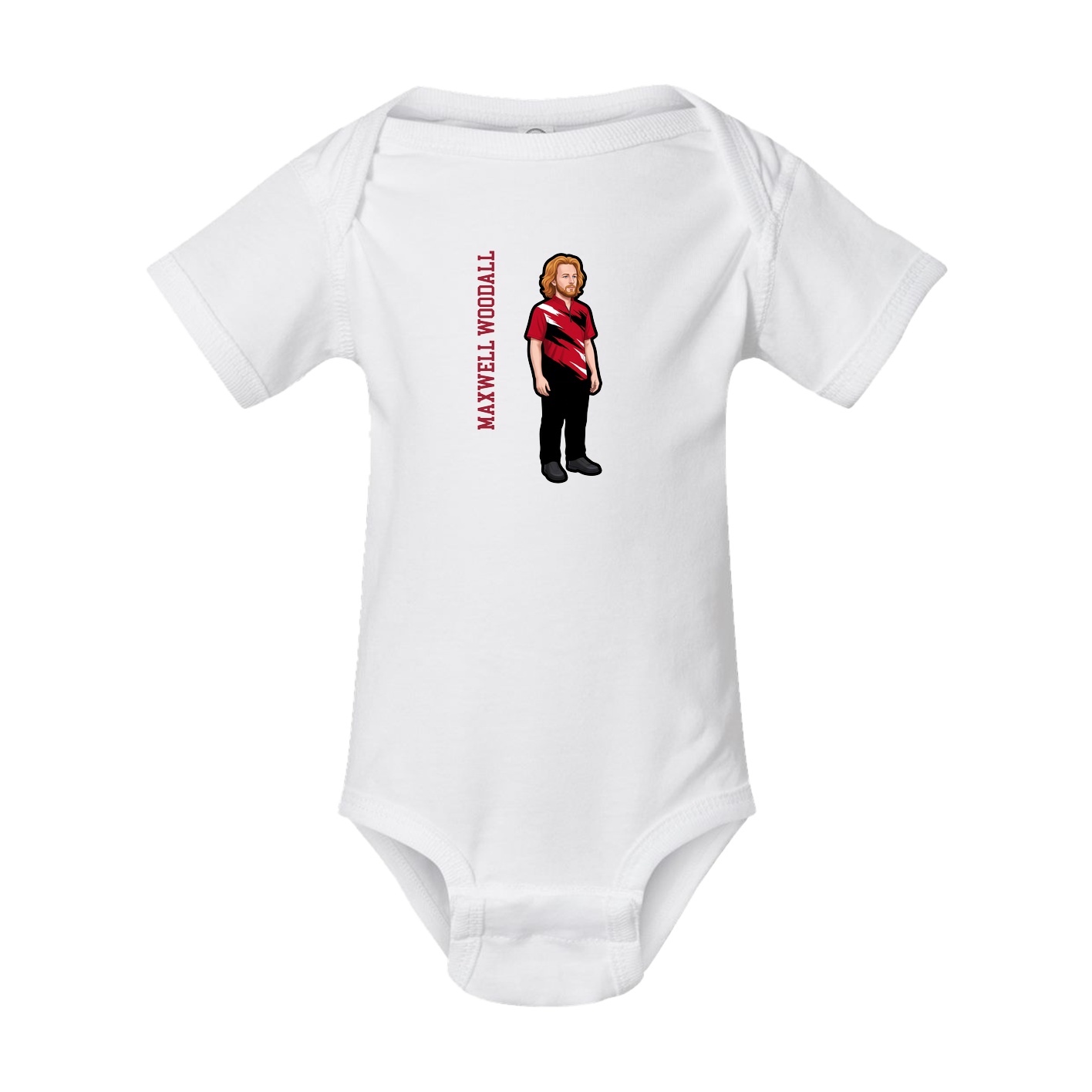 Baby Onesie — Name Vertical in White
