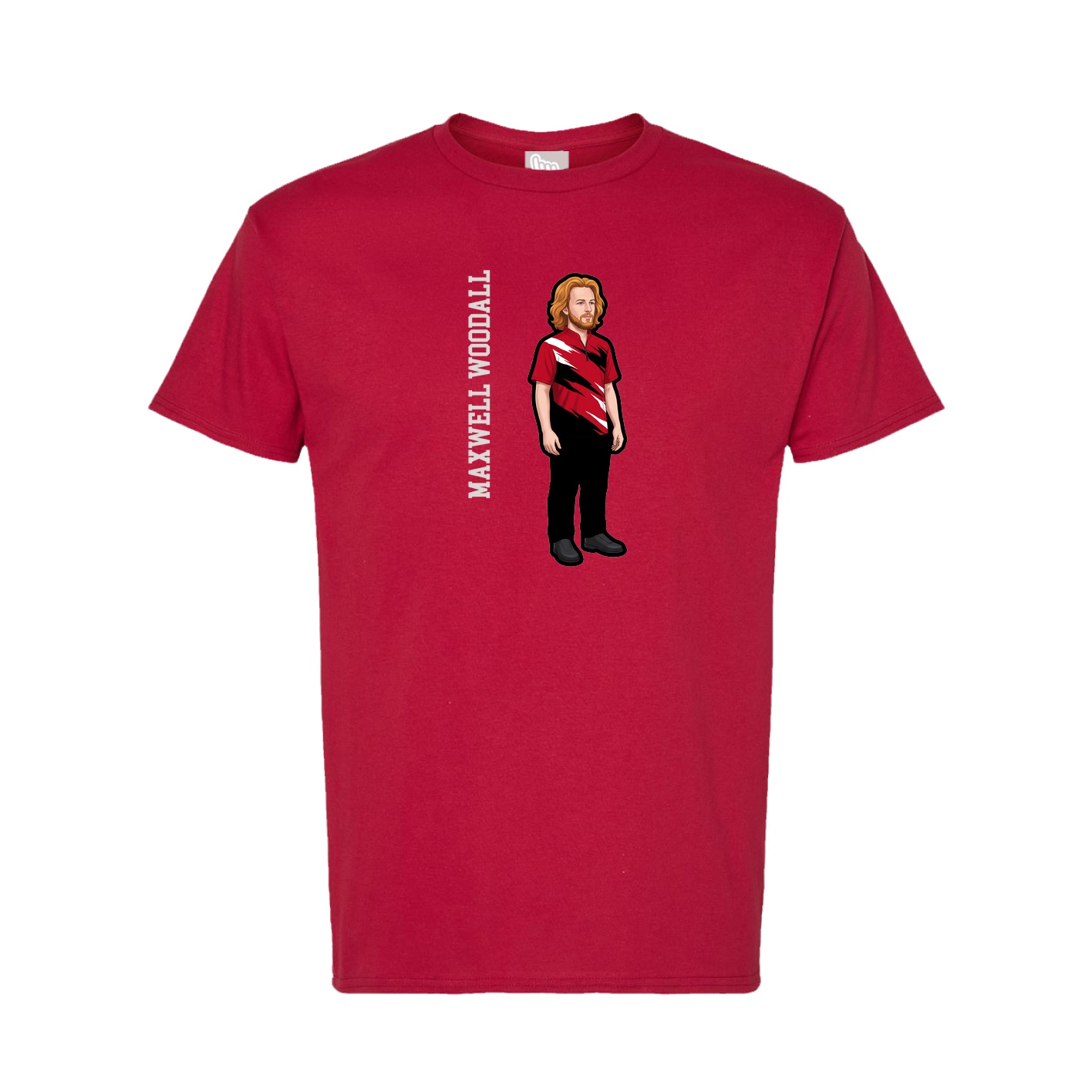 Tee — Name Vertical in Crimson