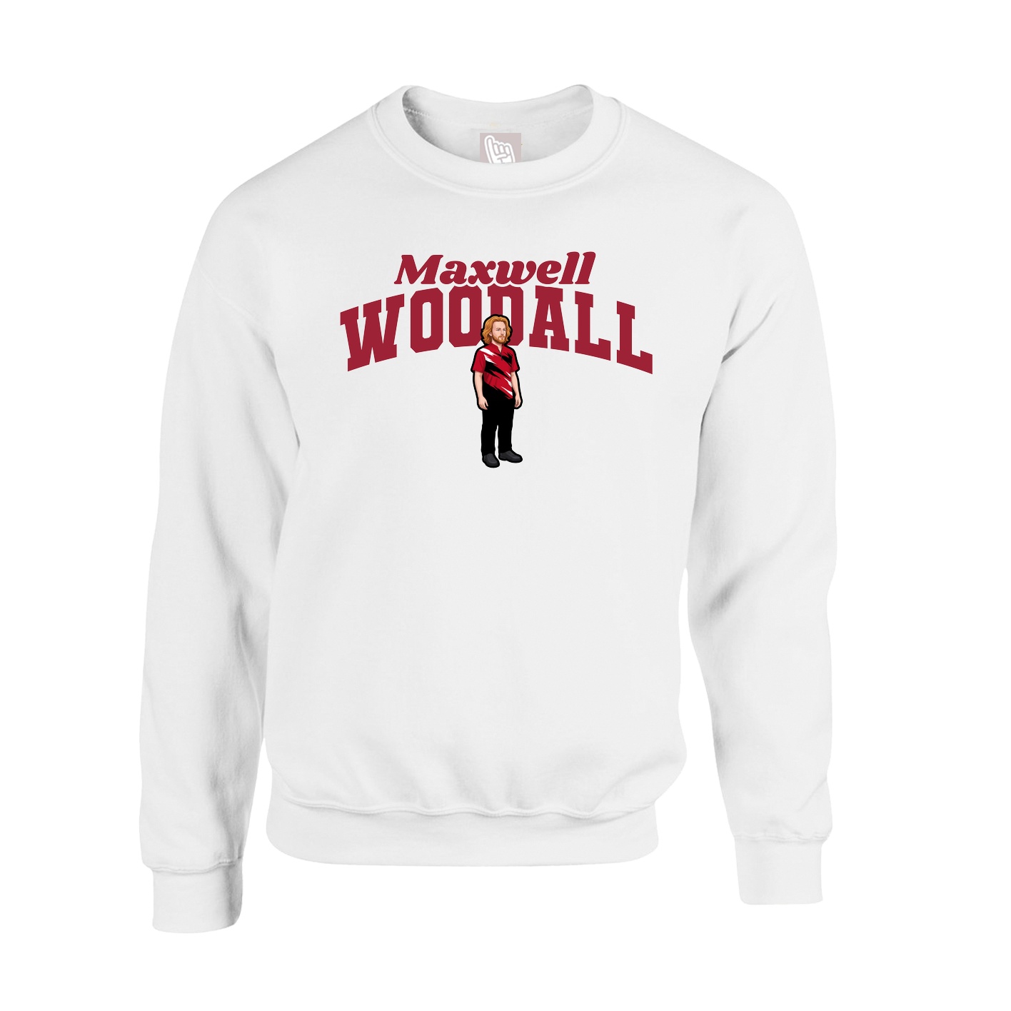 Fleece Crew — Signature Arch in White
