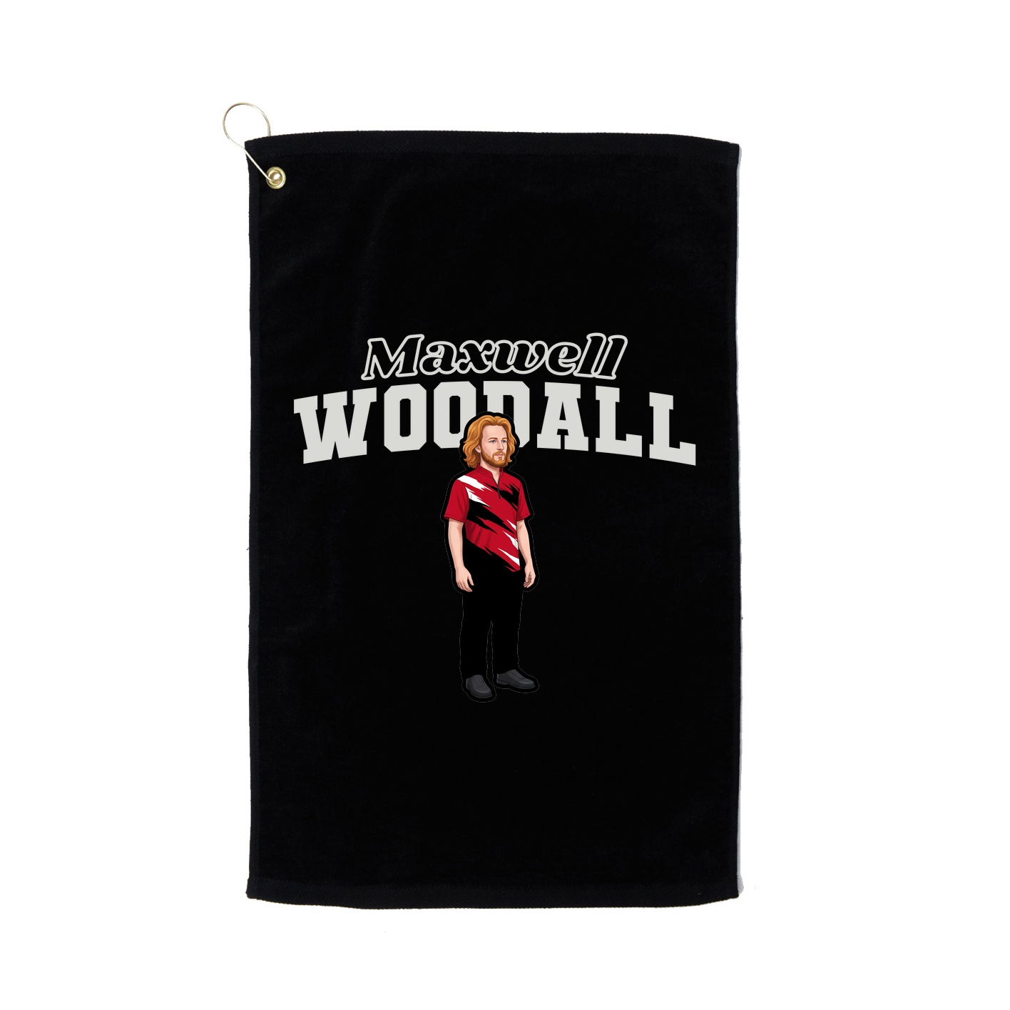 Golf Towel — Name Arch in Black