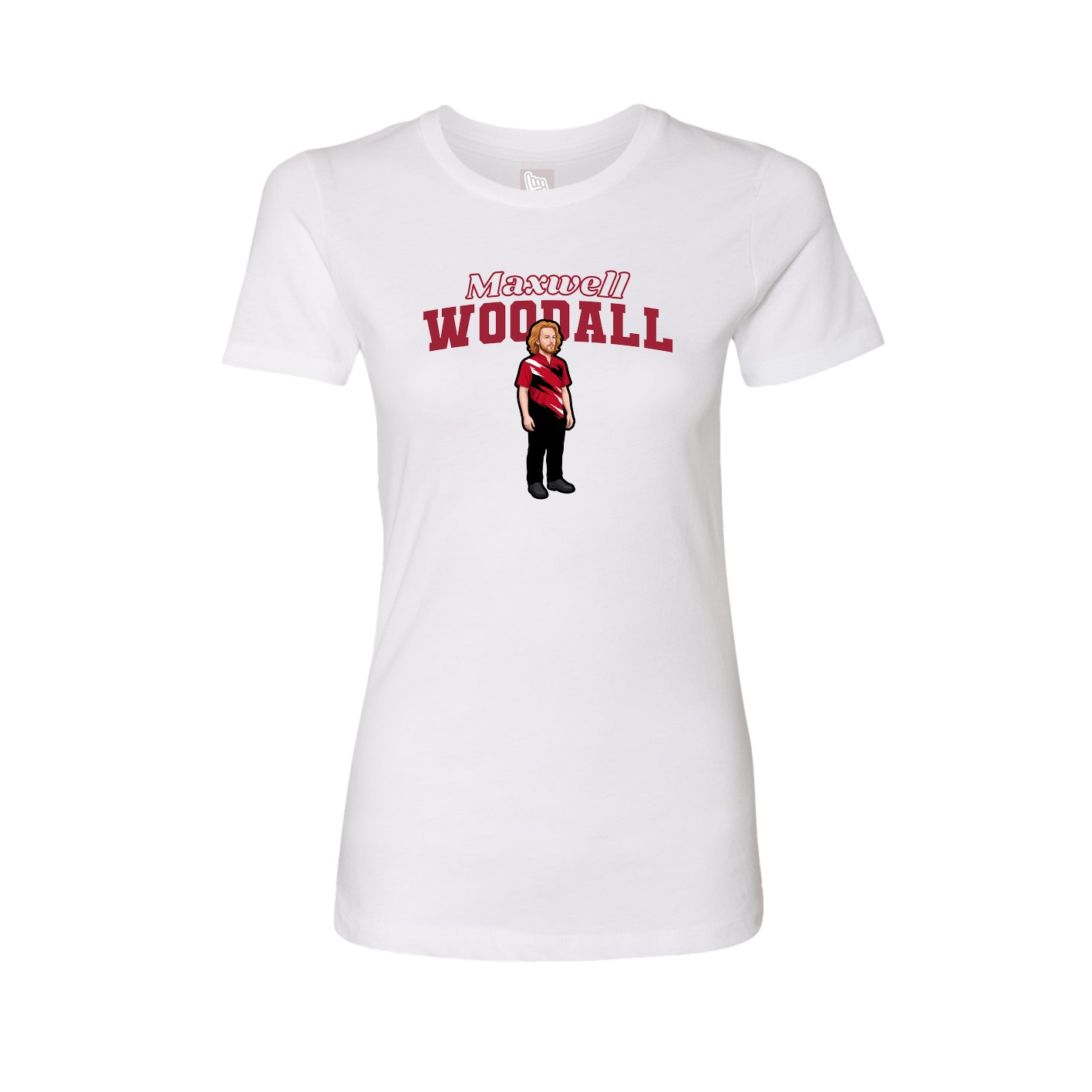 Fitted Women's Tee — Name Arch in White