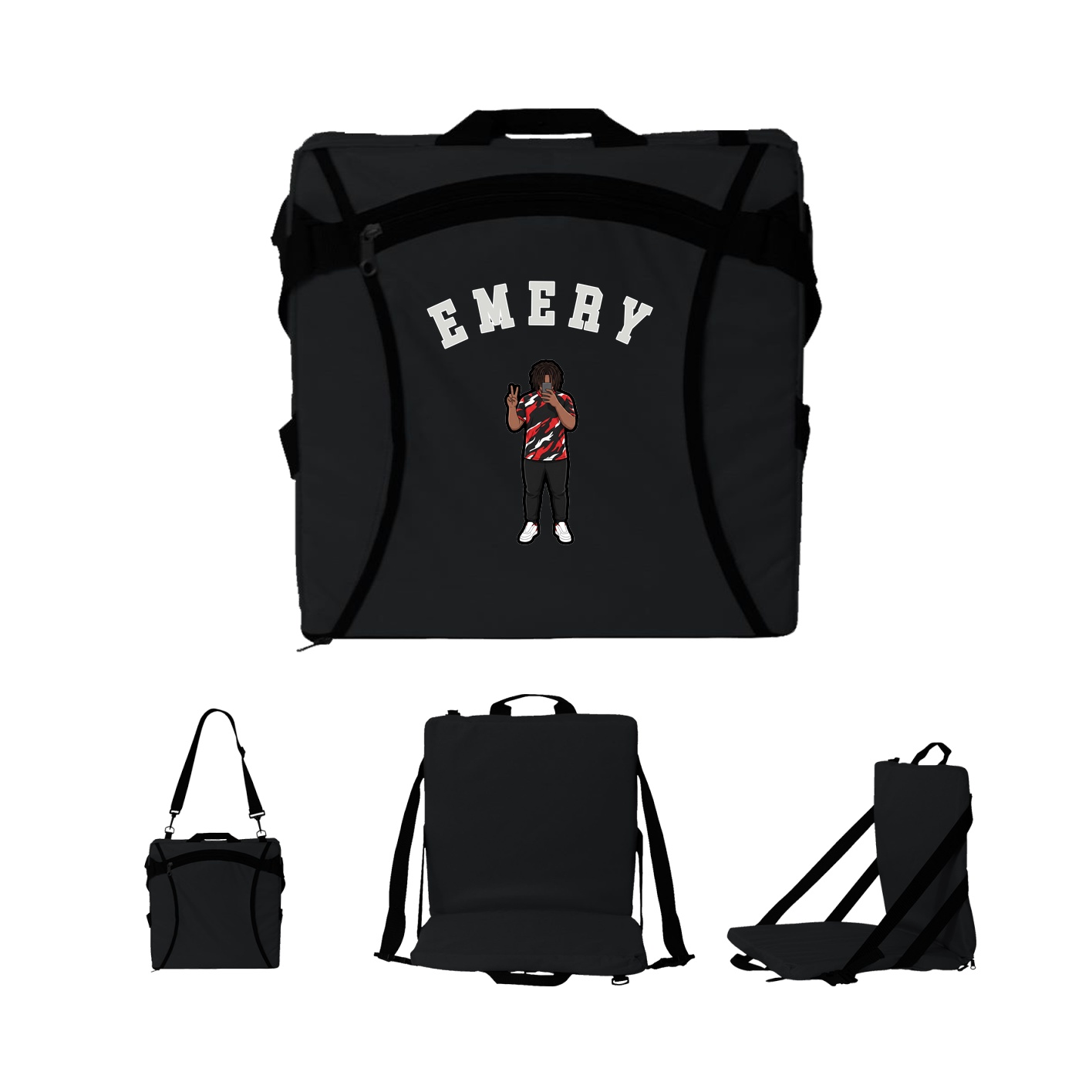 Folding Stadium Seat — Shirsey Arch in Black
