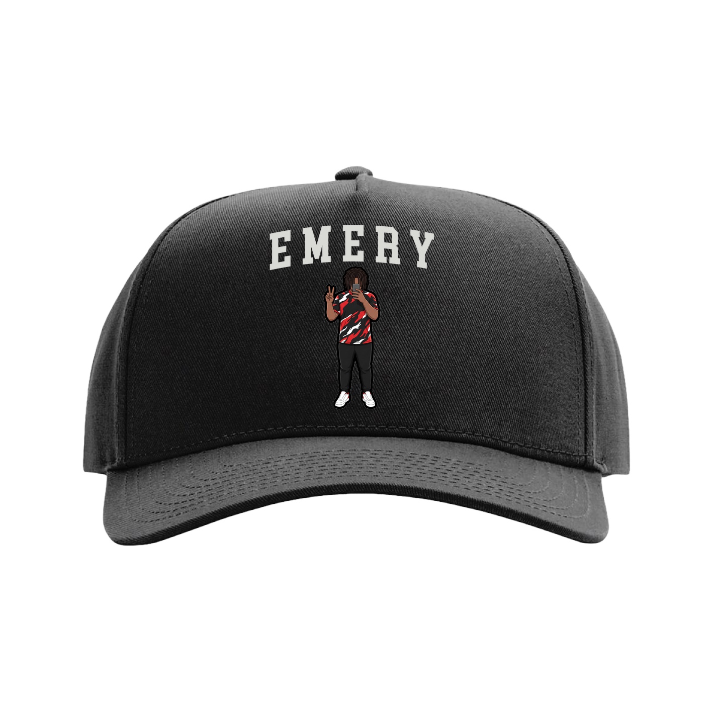 Full Fabric Five-Panel Champ Cap — Shirsey in Black