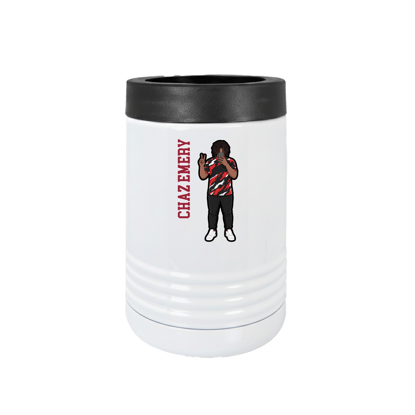 Beverage Holder — Name Vertical in White