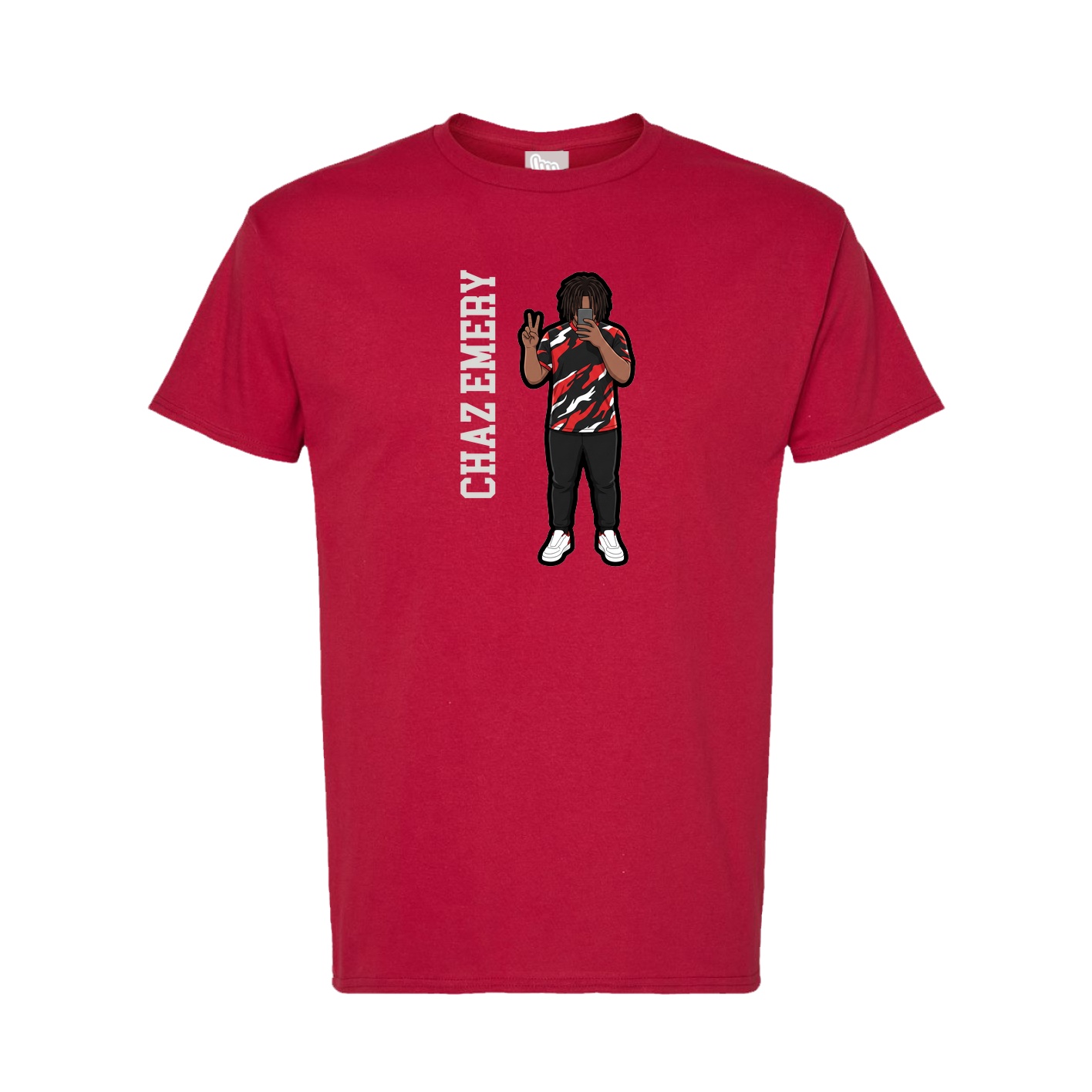 Tee — Name Vertical in Crimson