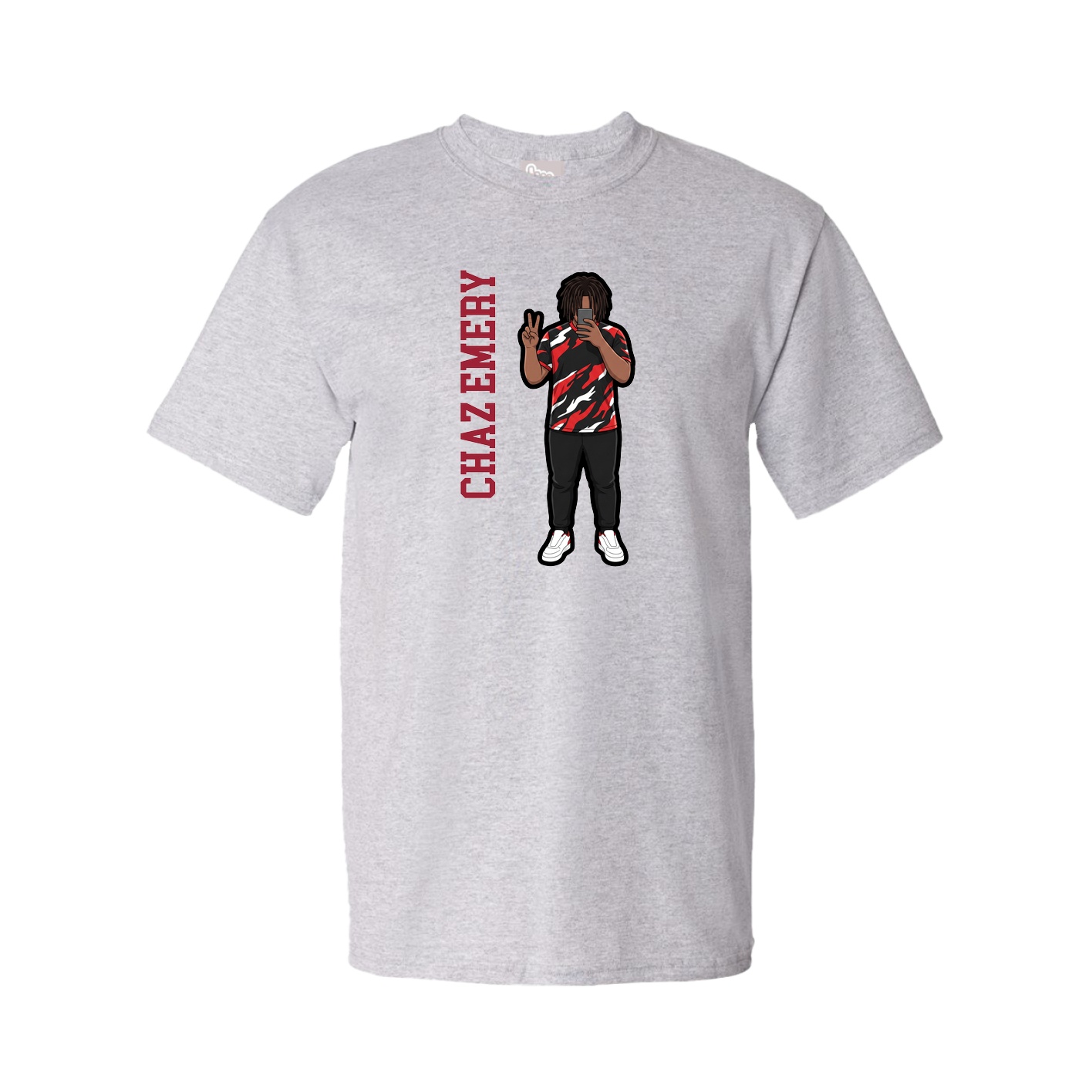 Tee — Name Vertical in Grey