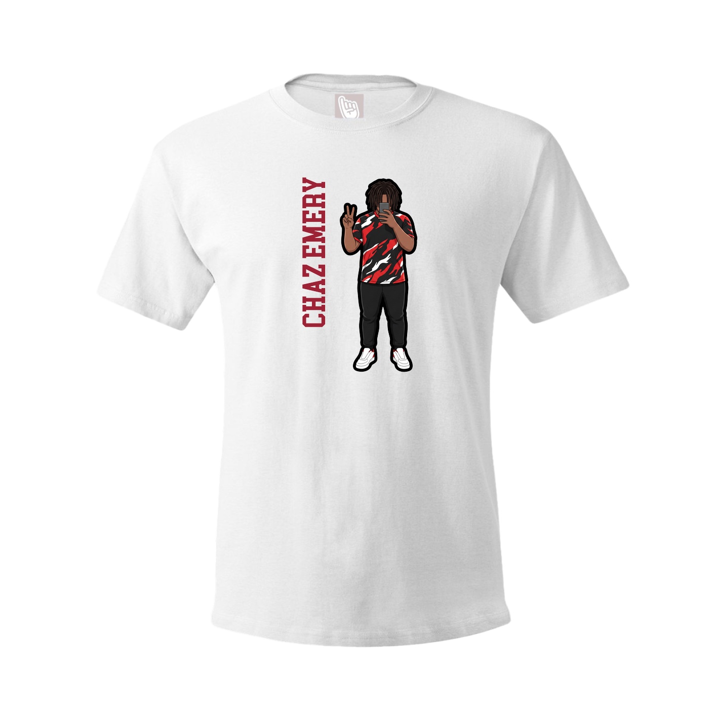 Youth Tee — Name Vertical in White