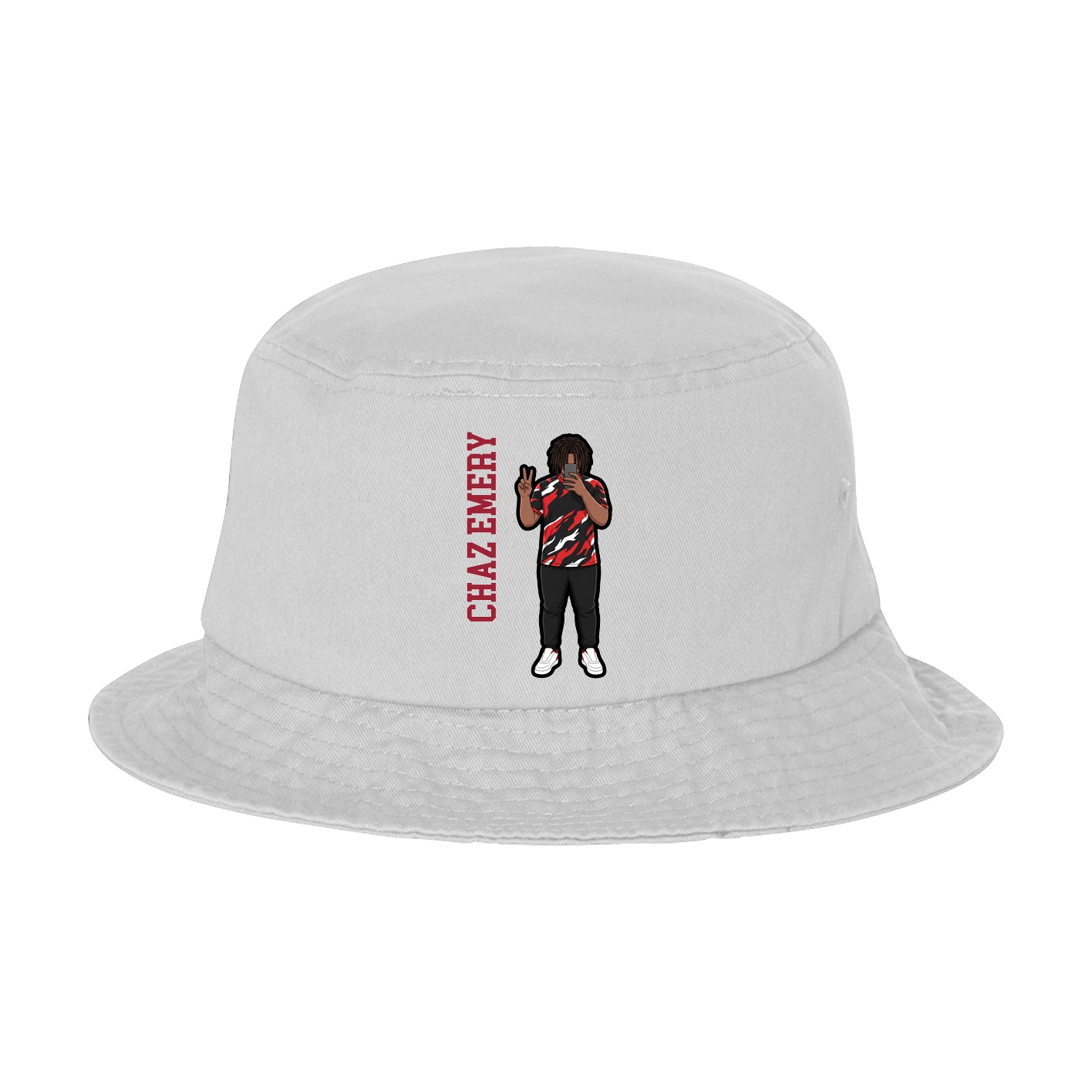 Bucket Cap — Name Vertical in White