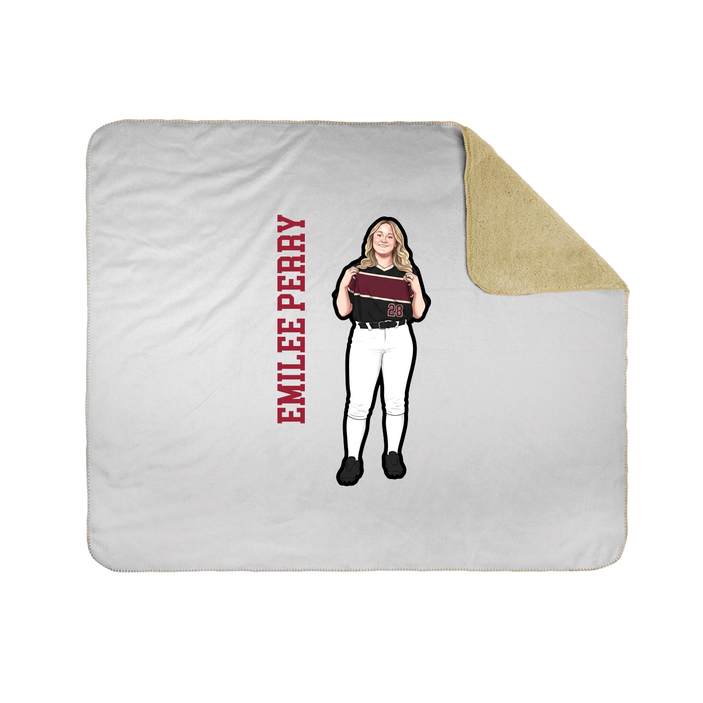 Throw Blanket — Name Vertical in White