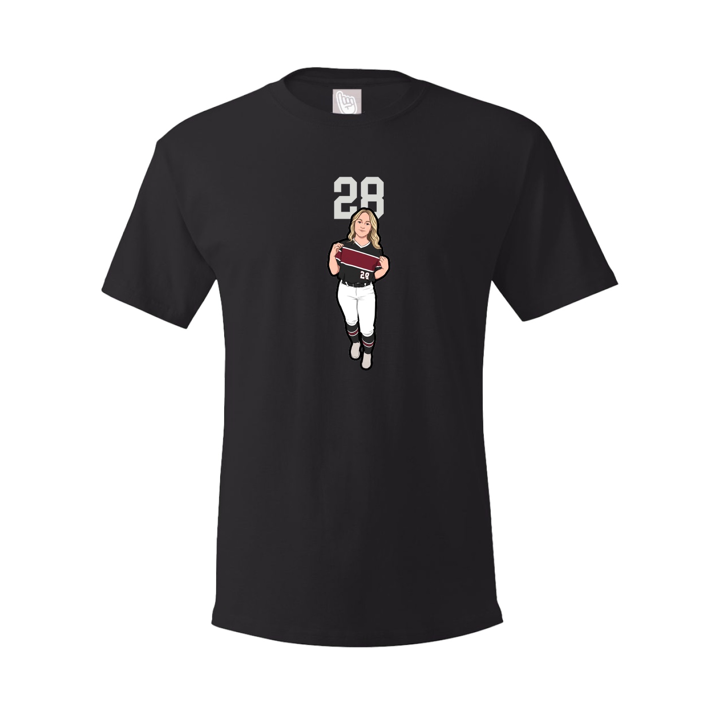 Youth Tee — Number Top in Black