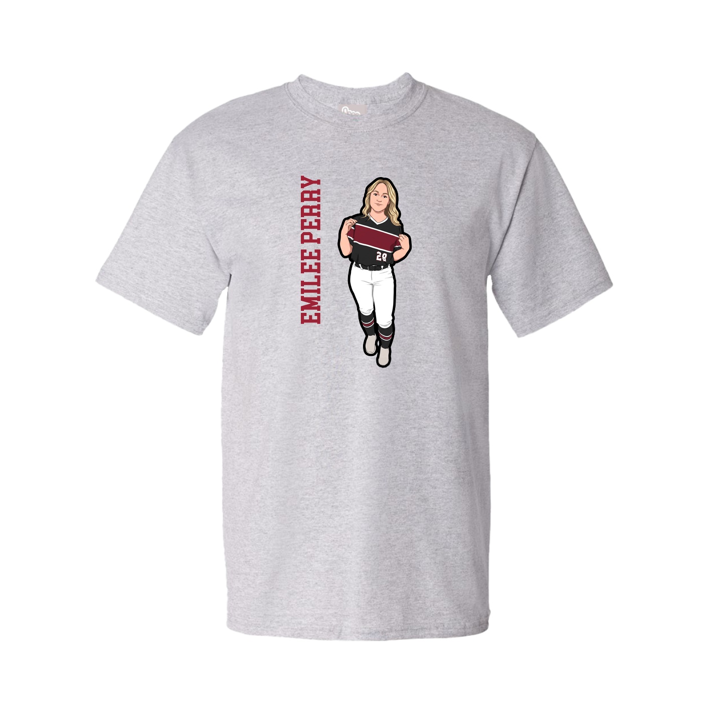 Youth Tee — Name Vertical in Grey