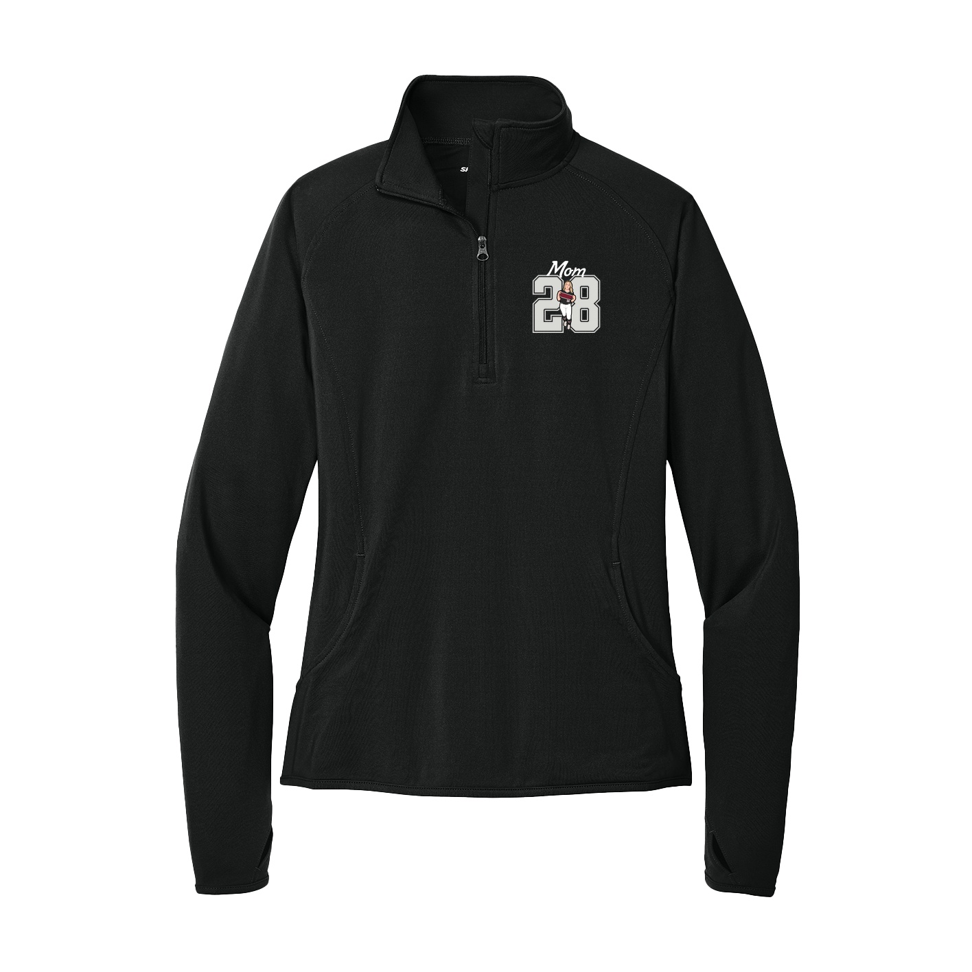 Women's Q-Zip Pullover — Mothers Day Shirsey in Black