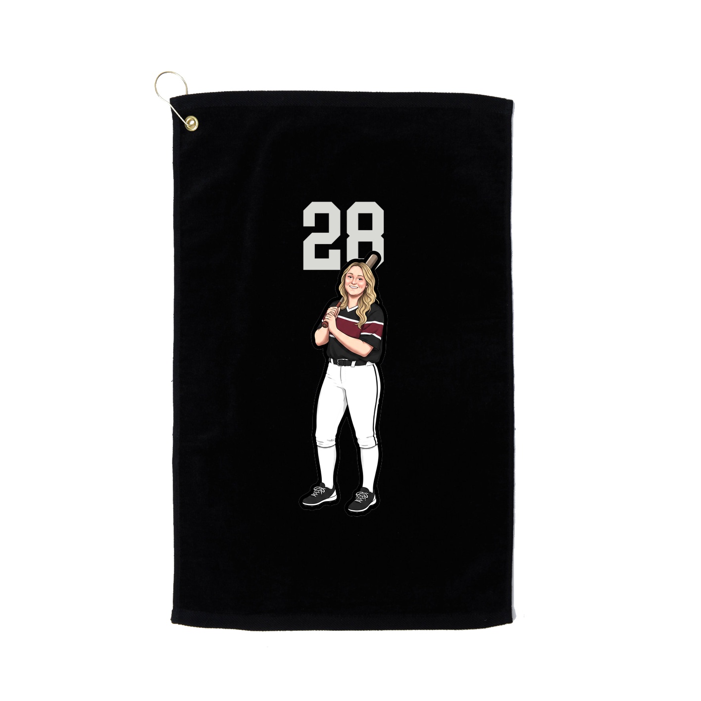 Golf Towel — Number Top in Black