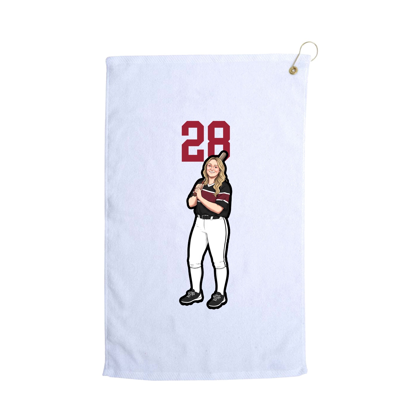 Golf Towel — Number Top in White