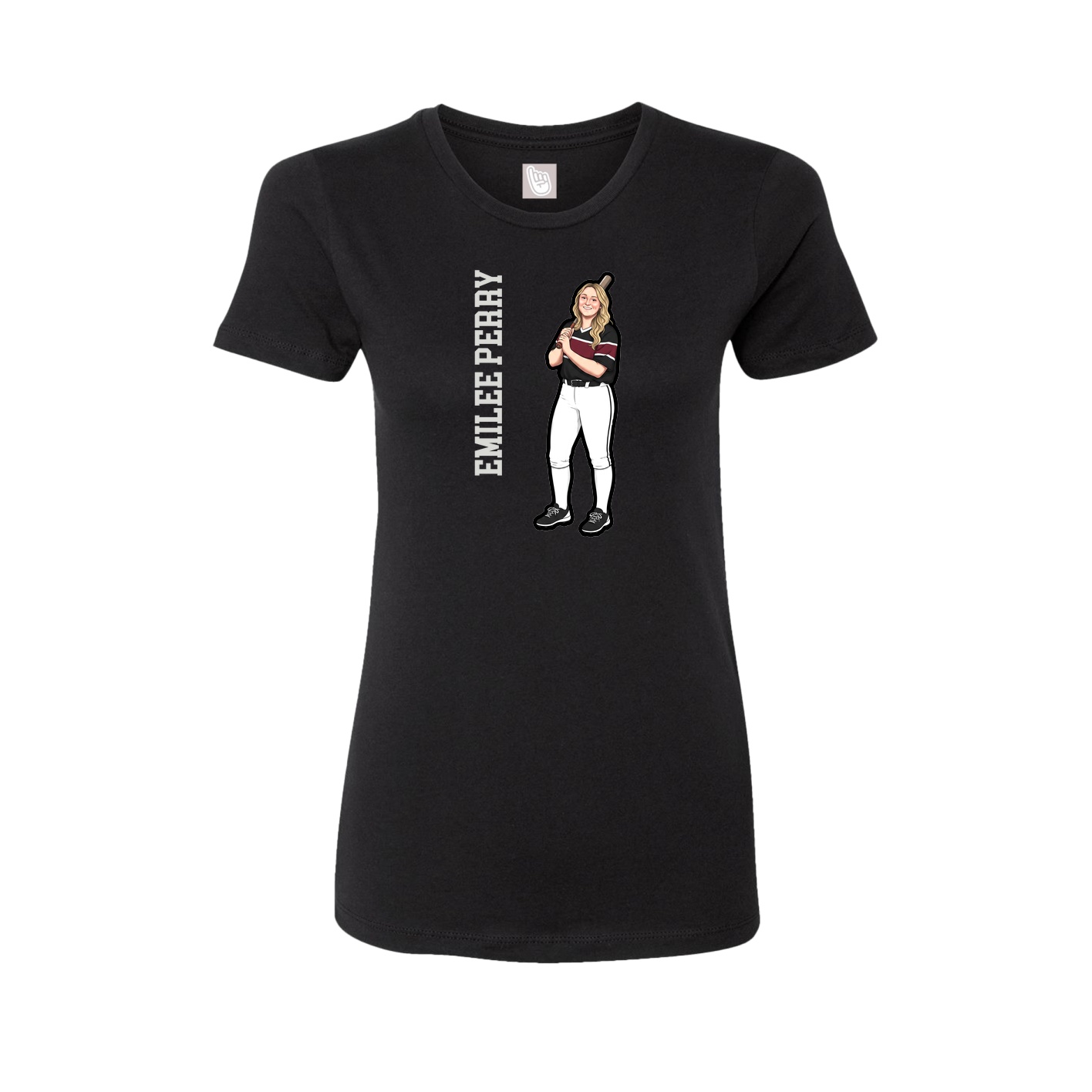 Womens Tee — Name Vertical in Black