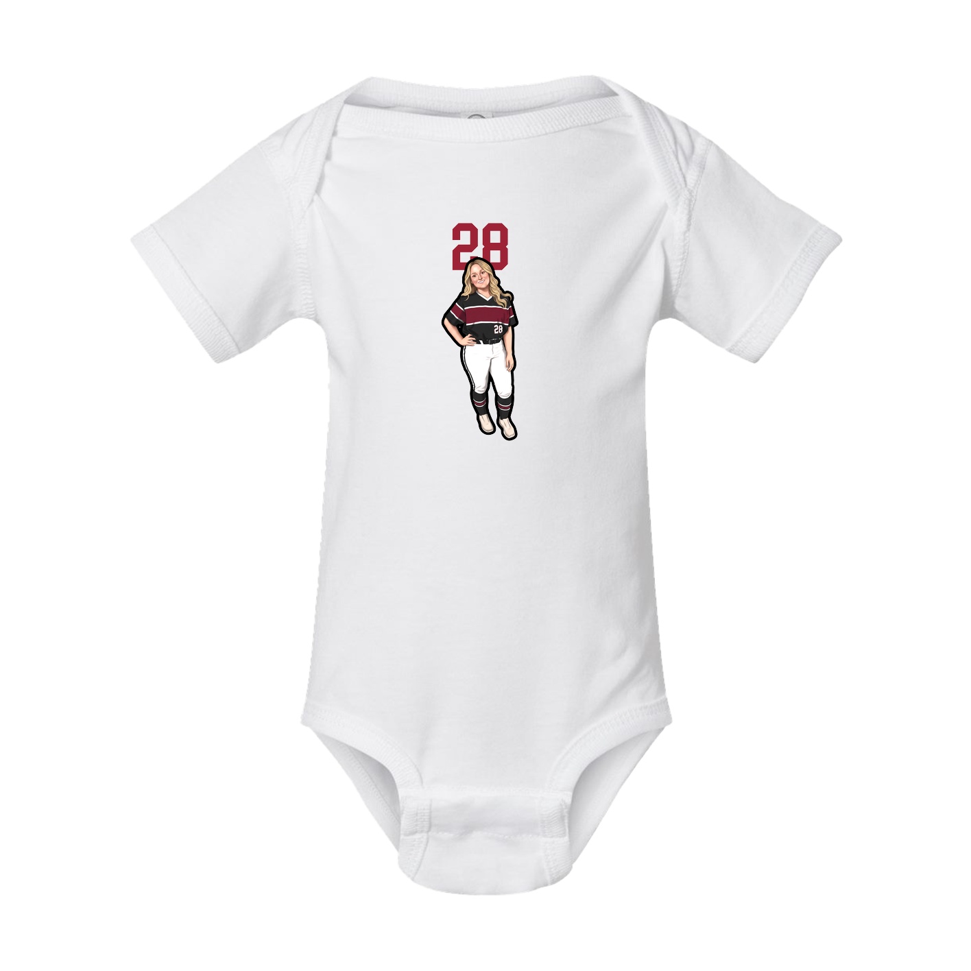 Baby Onesie — Number Top in White