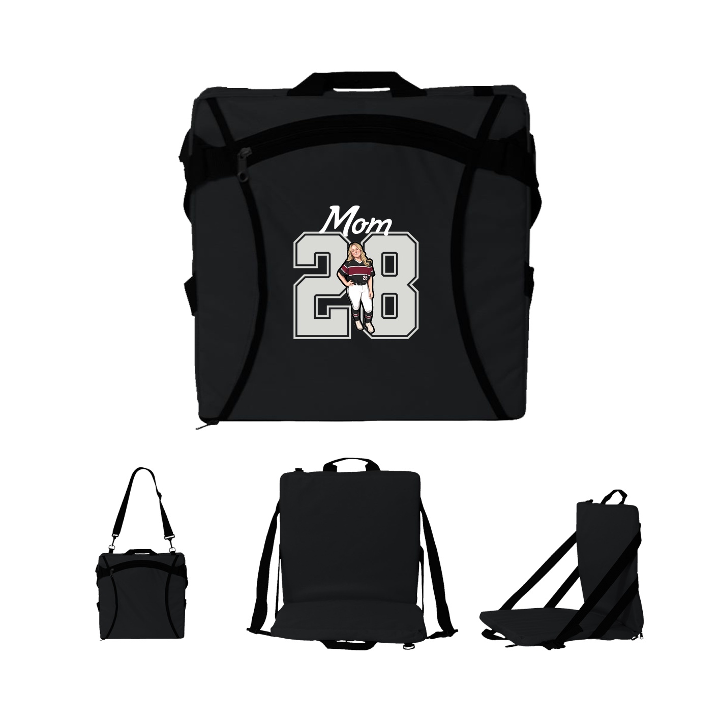 Folding Stadium Seat — Mothers Day Shirsey in Black