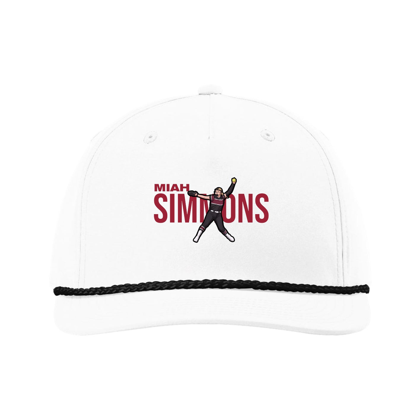 Five-Panel Classic Rope Cap — Player Name in White