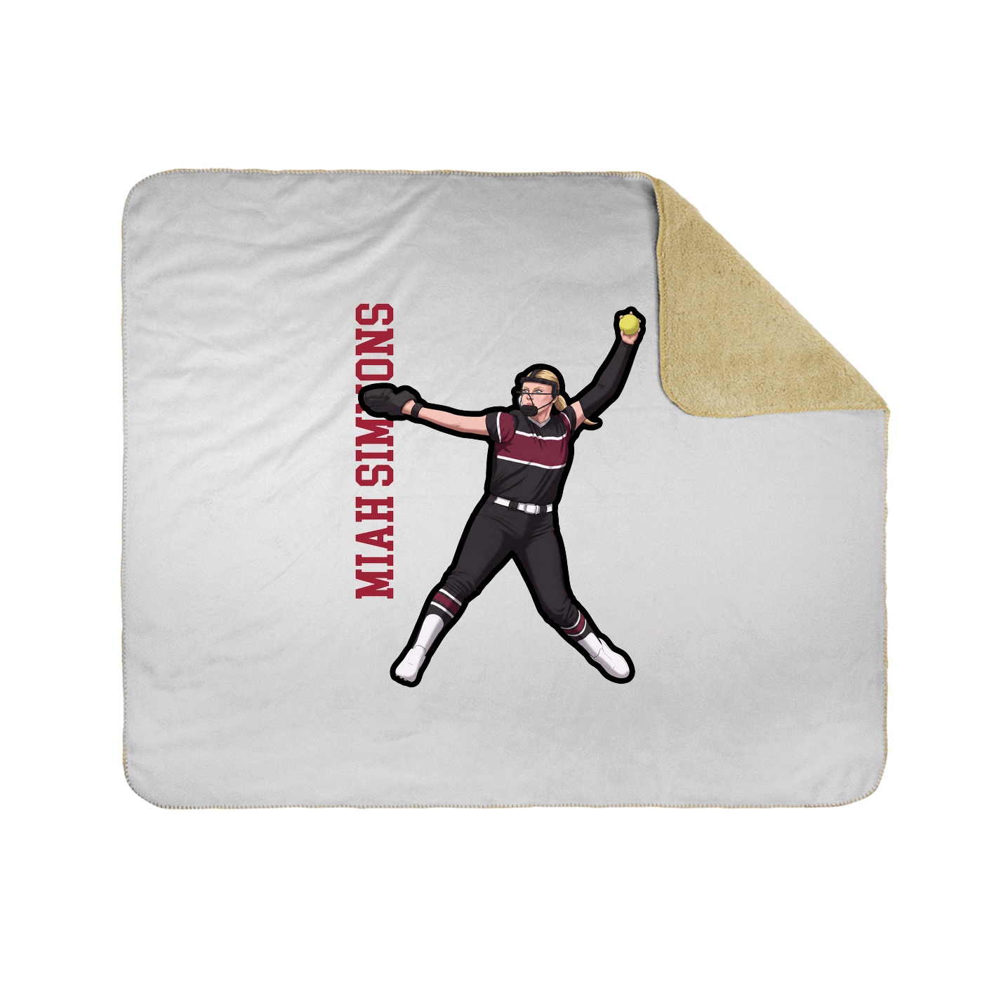 Throw Blanket — Name Vertical in White