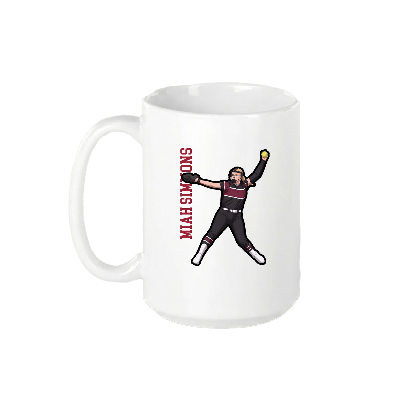 15oz Coffee Mug — Name Vertical in White