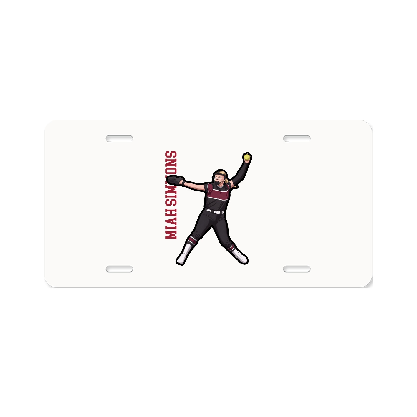 License Plate — Name Vertical in Classic